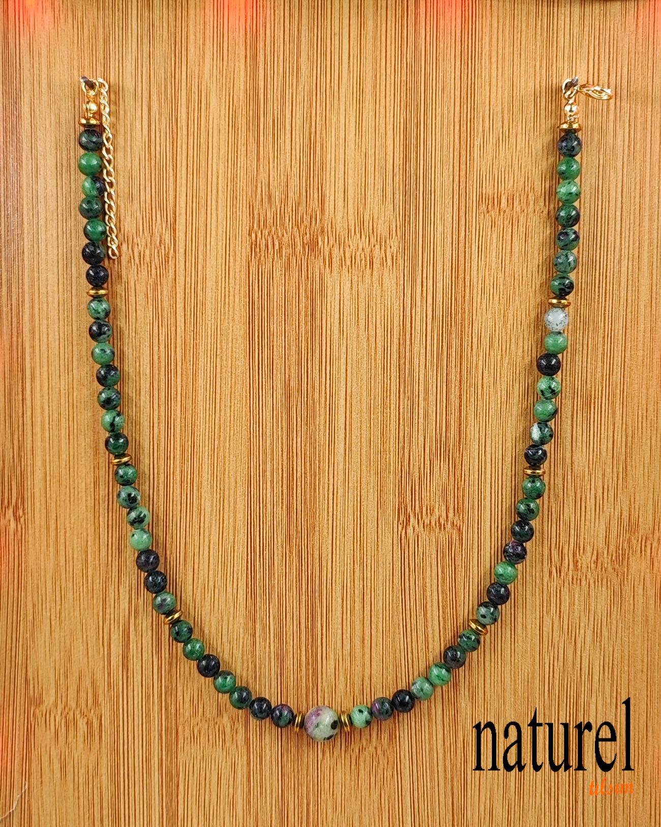 Anyolit Doğal Taş Choker Kolye