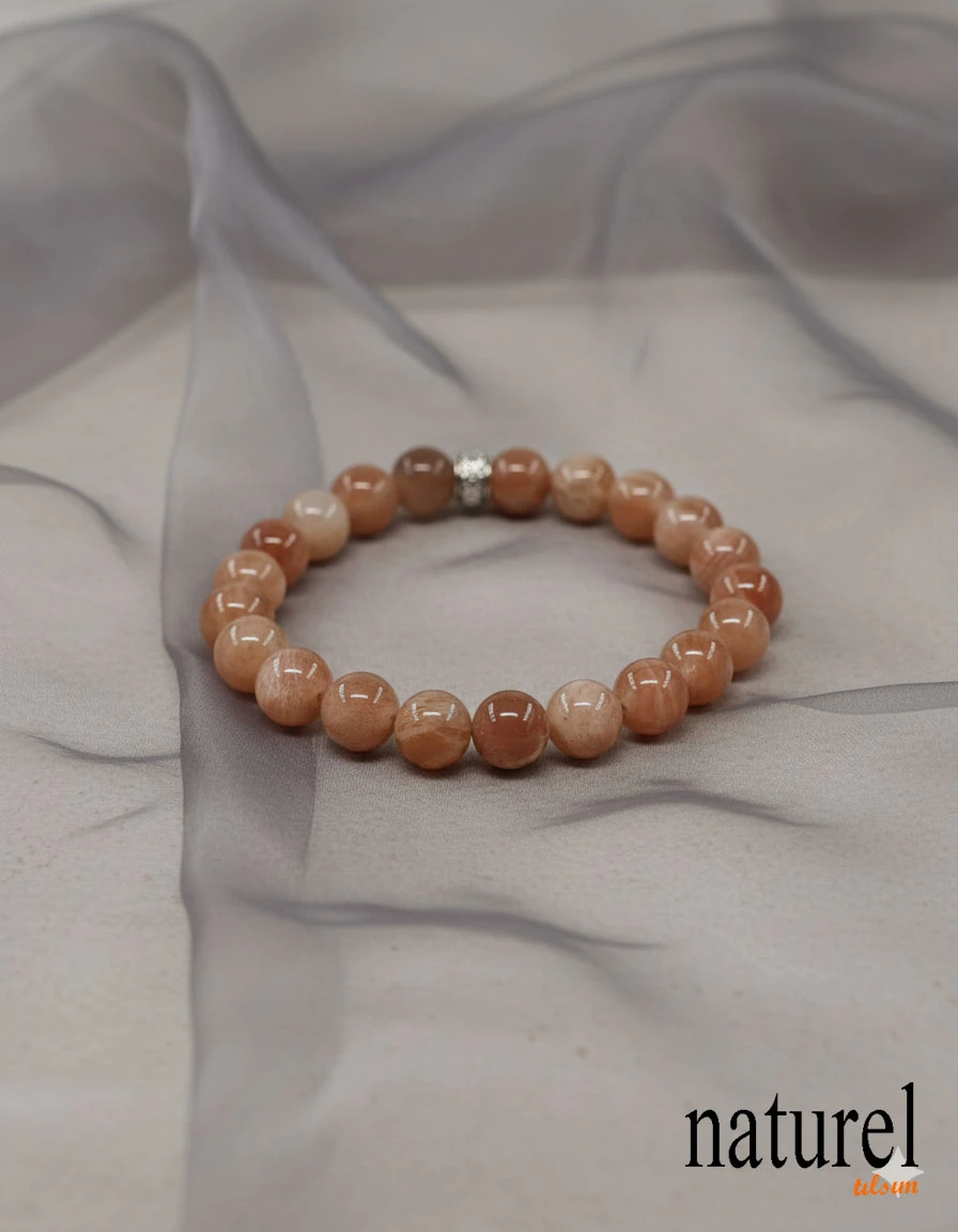Güneş Taşı 8mm Doğal Taş Bileklik