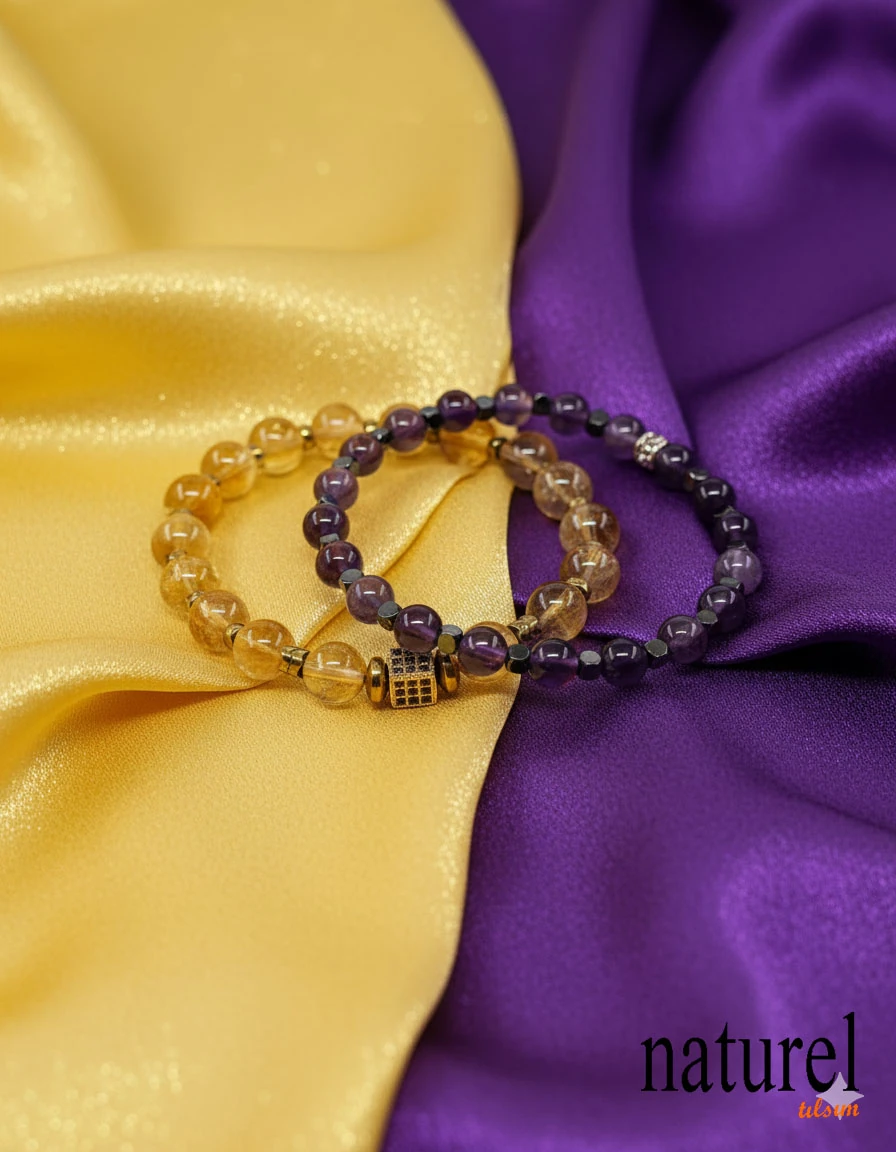 Sitrin & Ametist Kombin Bileklik