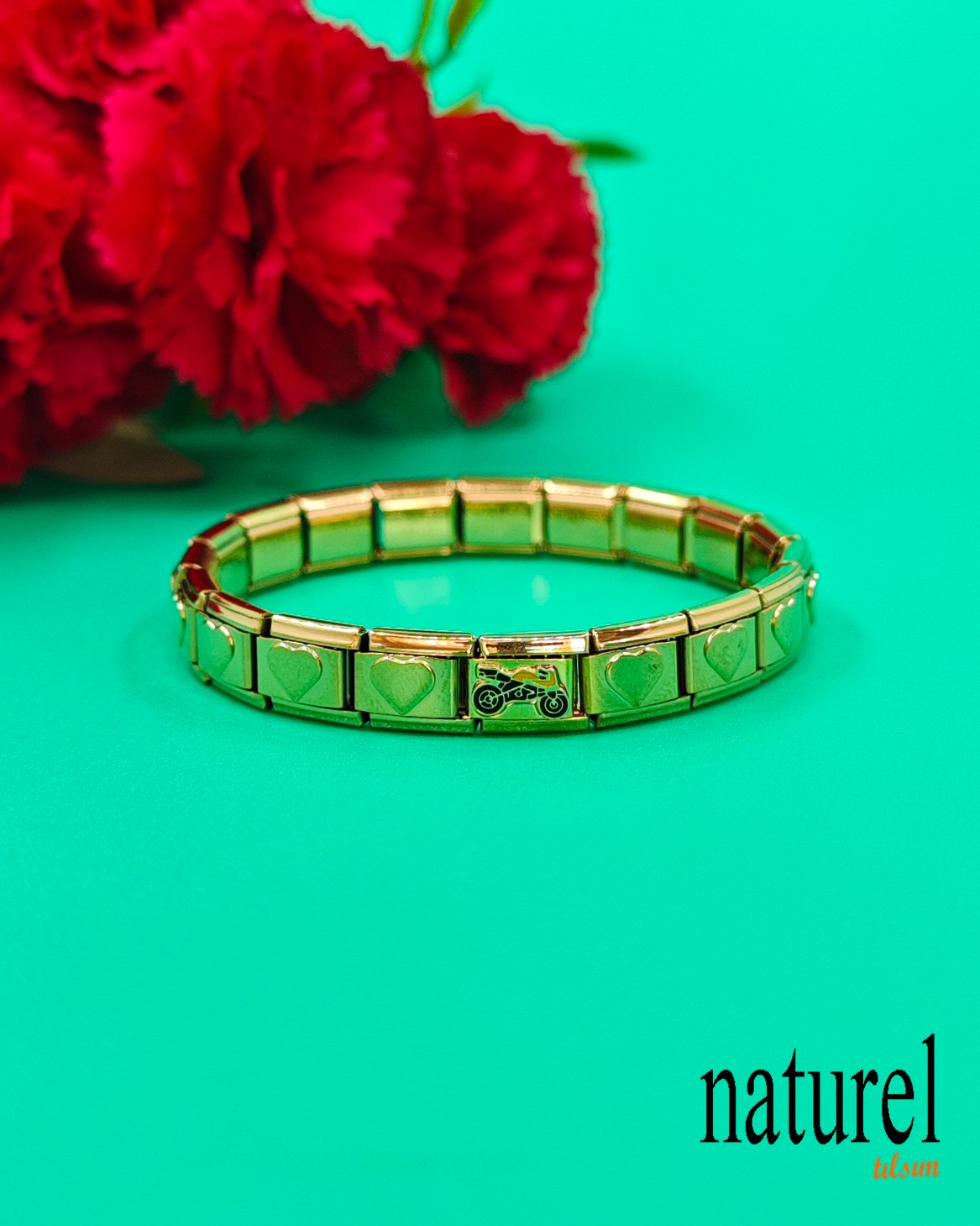 Unisex İtalyan Charm Gold Bileklik