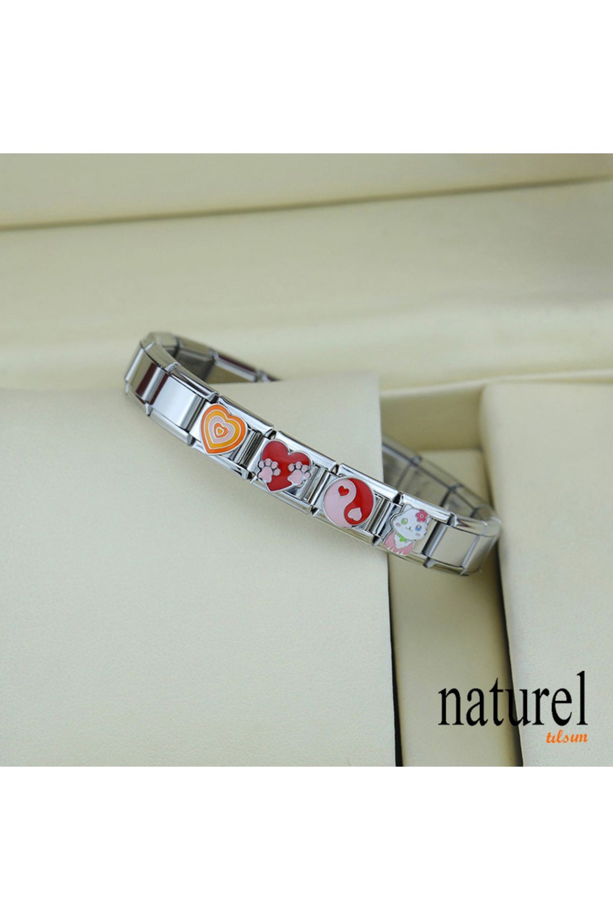 Unisex İtalyan Charm Bileklik Paslanmaz Çelik Bileklik