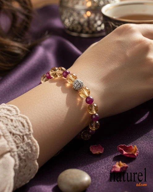 Zultanit & Yakut Doğal Taş Bileklik