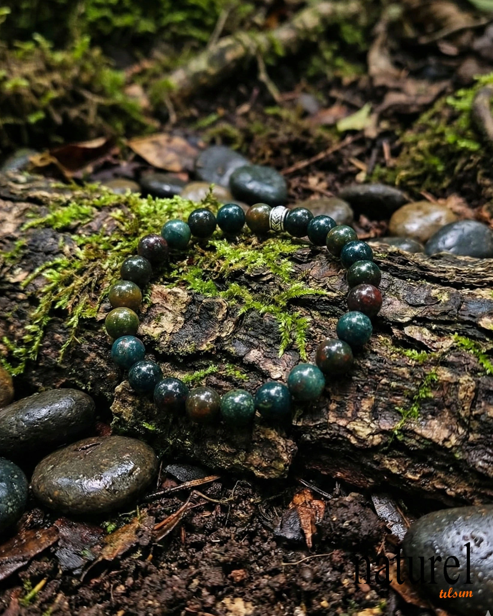 Kan Taşı 8mm Doğal Taş Unisex Bileklik