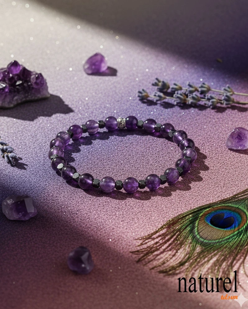 Ametist 6mm Doğal Taş Bileklik