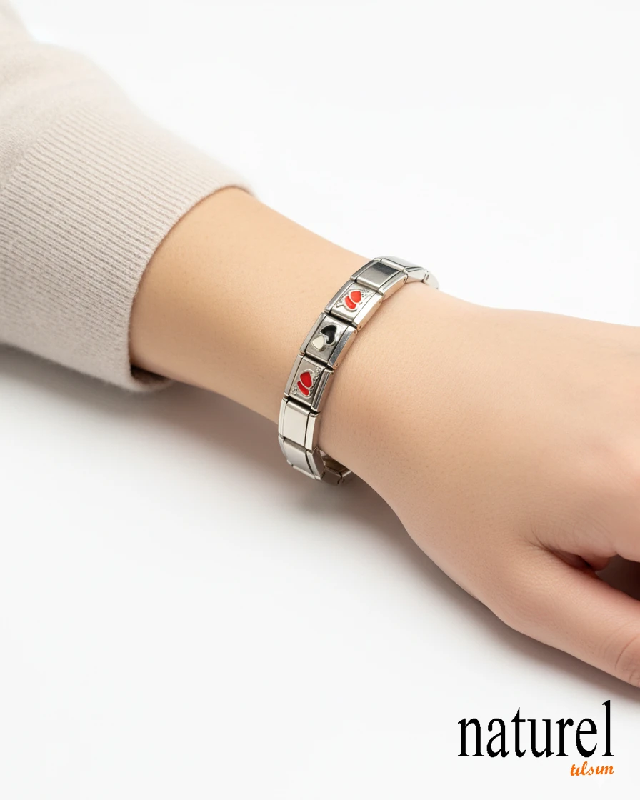 Unisex İtalyan Charm Bileklik Paslanmaz Çelik Bileklik