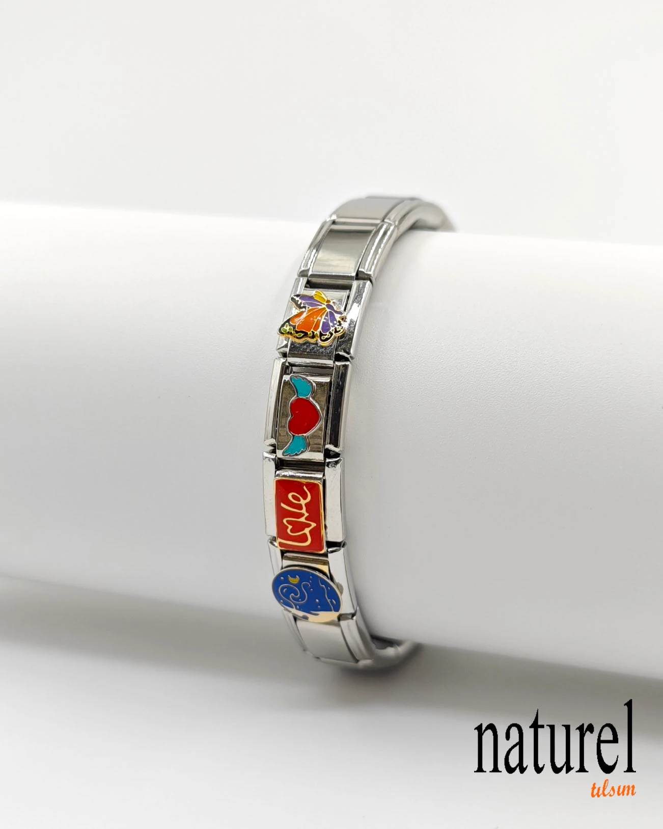 Unisex İtalyan Charm Bileklik Paslanmaz Çelik Bileklik