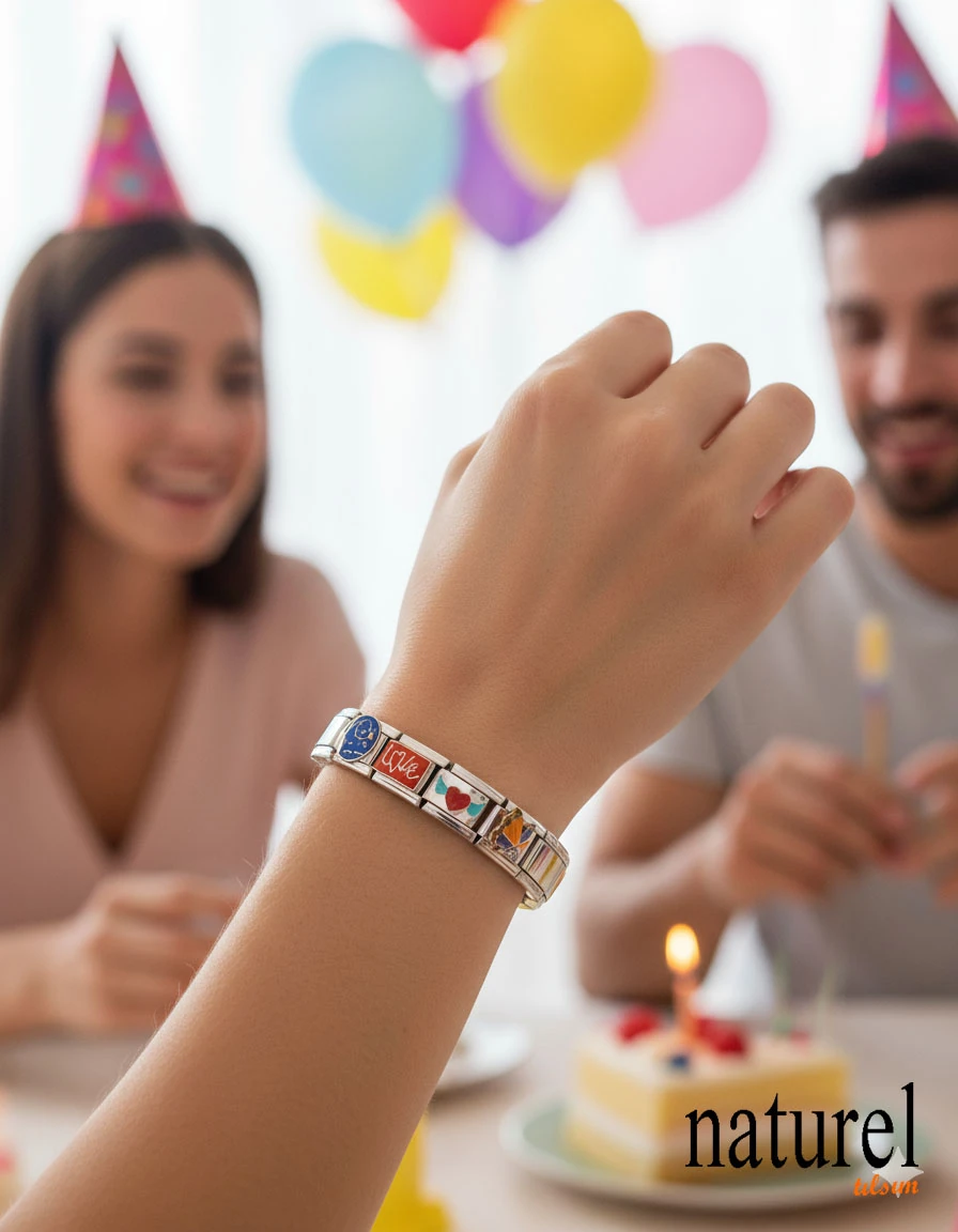 Unisex İtalyan Charm Bileklik Paslanmaz Çelik Bileklik