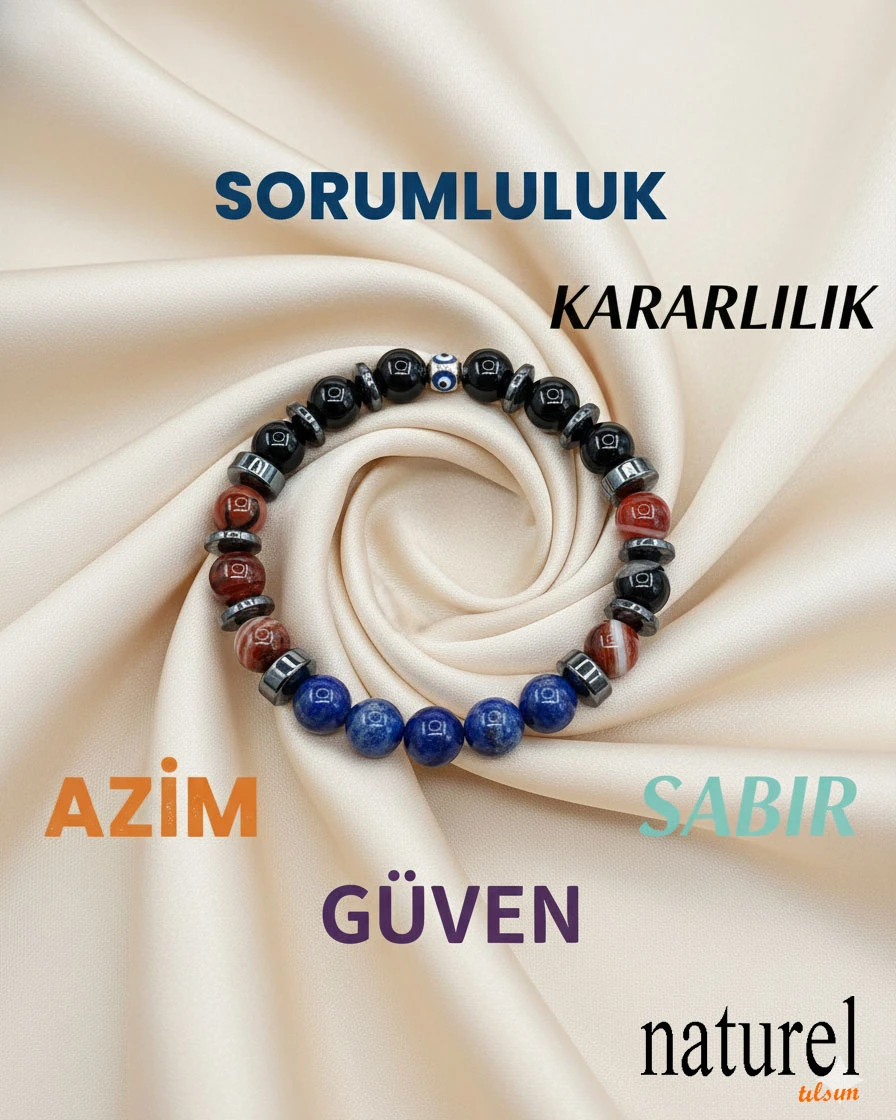 Orijinal Oğlak Burcu Doğal Taş Bileklik | Zirveye Tırmananların Sarsılmaz İradesi