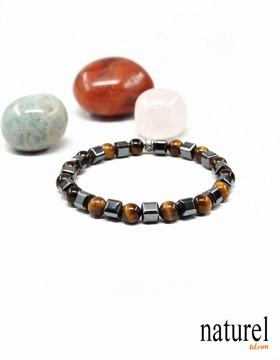 Kaplan Gözü 6mm Doğal Taş Bileklik