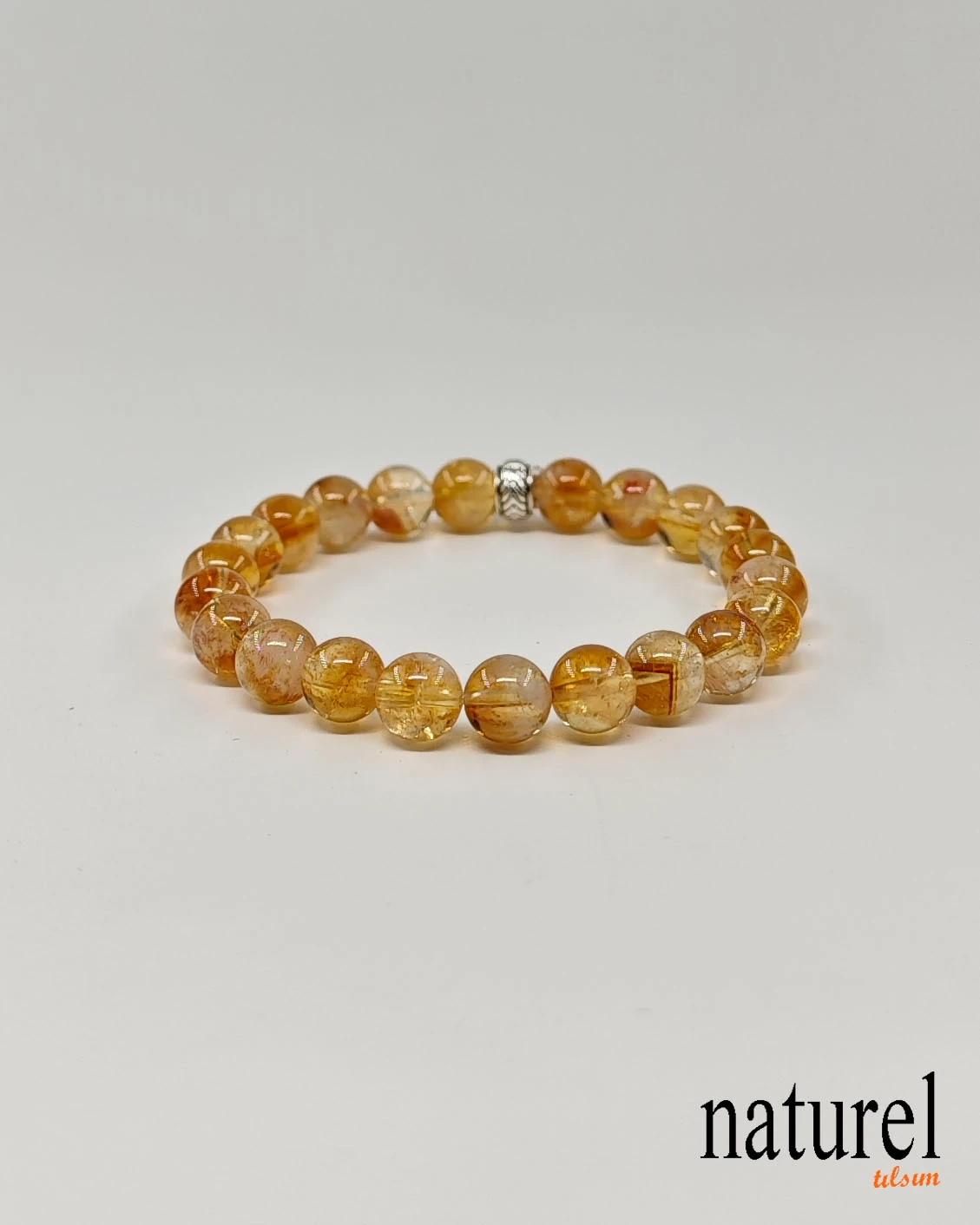 Orijinal Sitrin Doğal Taş Unisex Bileklik