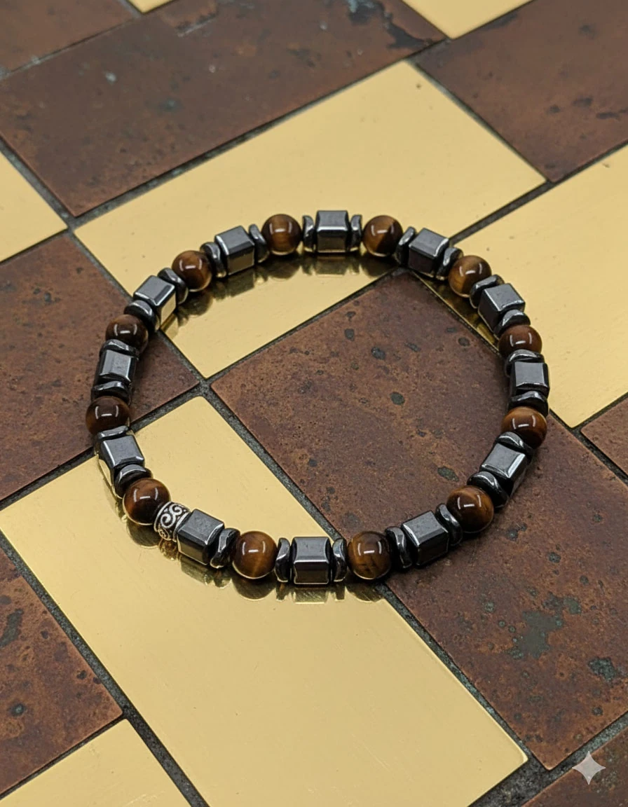 Kaplan Gözü 6mm Doğal Taş Bileklik