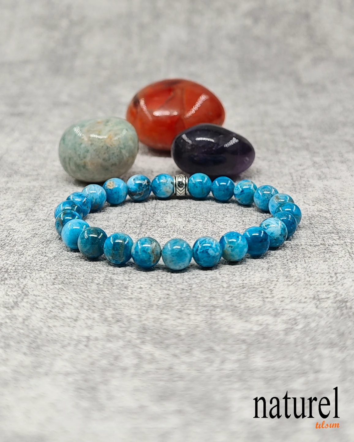 Apatit 8mm Doğal Taş Unisex Bileklik