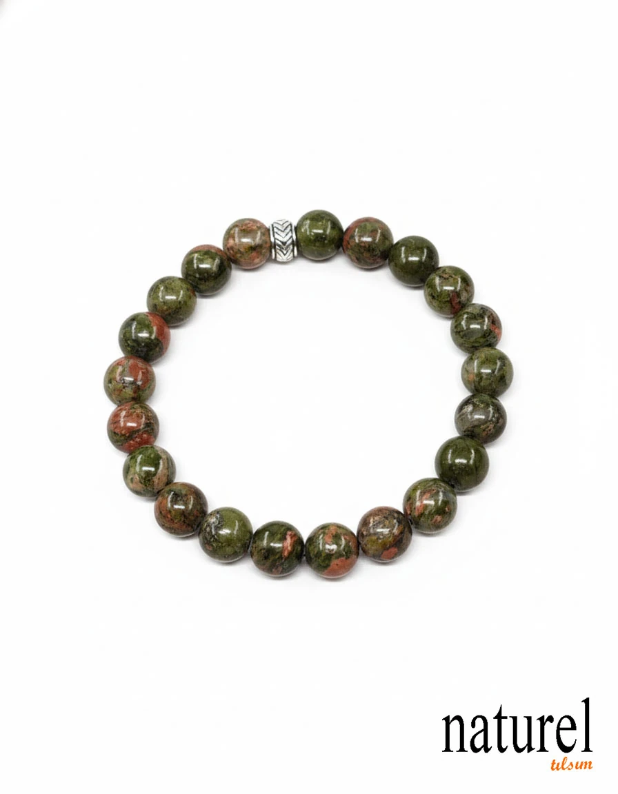 Unakit 8mm Doğal Taş Unisex Bileklik