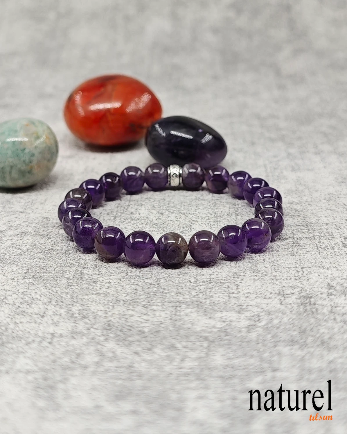 Ametist 8mm Doğal Taş Bileklik