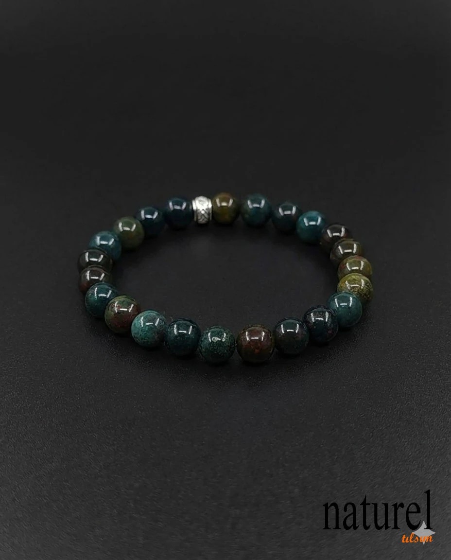 Kan Taşı 8mm Doğal Taş Unisex Bileklik