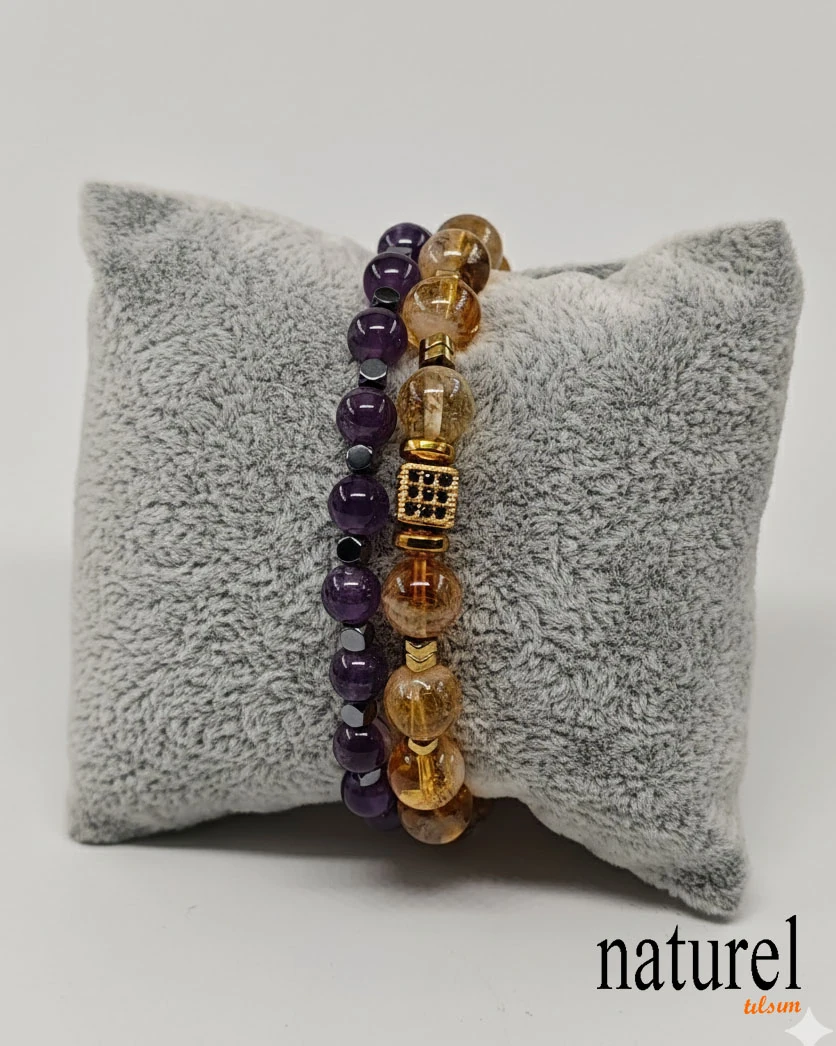 Sitrin & Ametist Kombin Bileklik