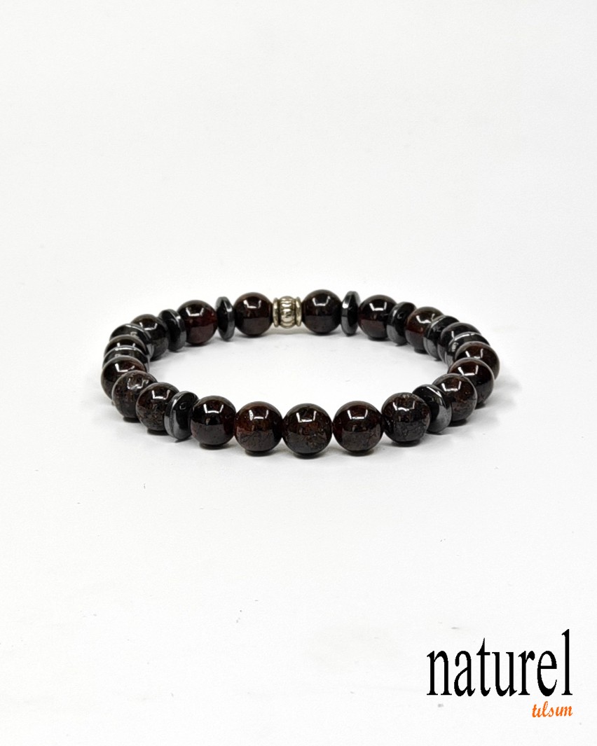 Garnet (Lal) 8mm Doğal Taş Unisex Bileklik