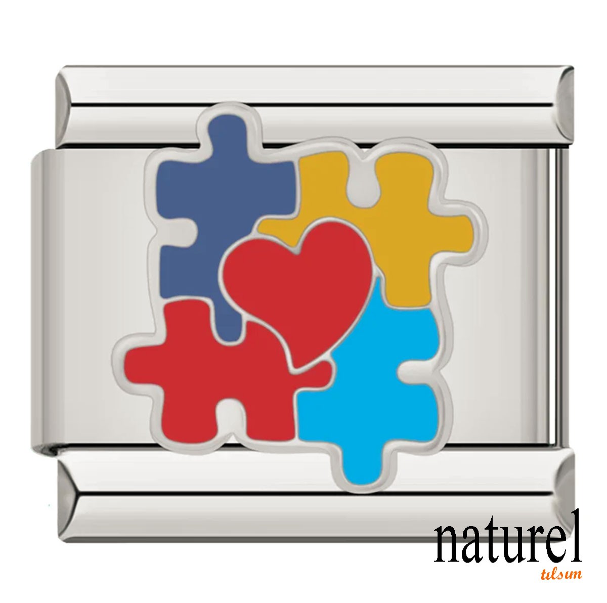 İtalyan Paslanmaz Çelik 9mm Puzzle Charm