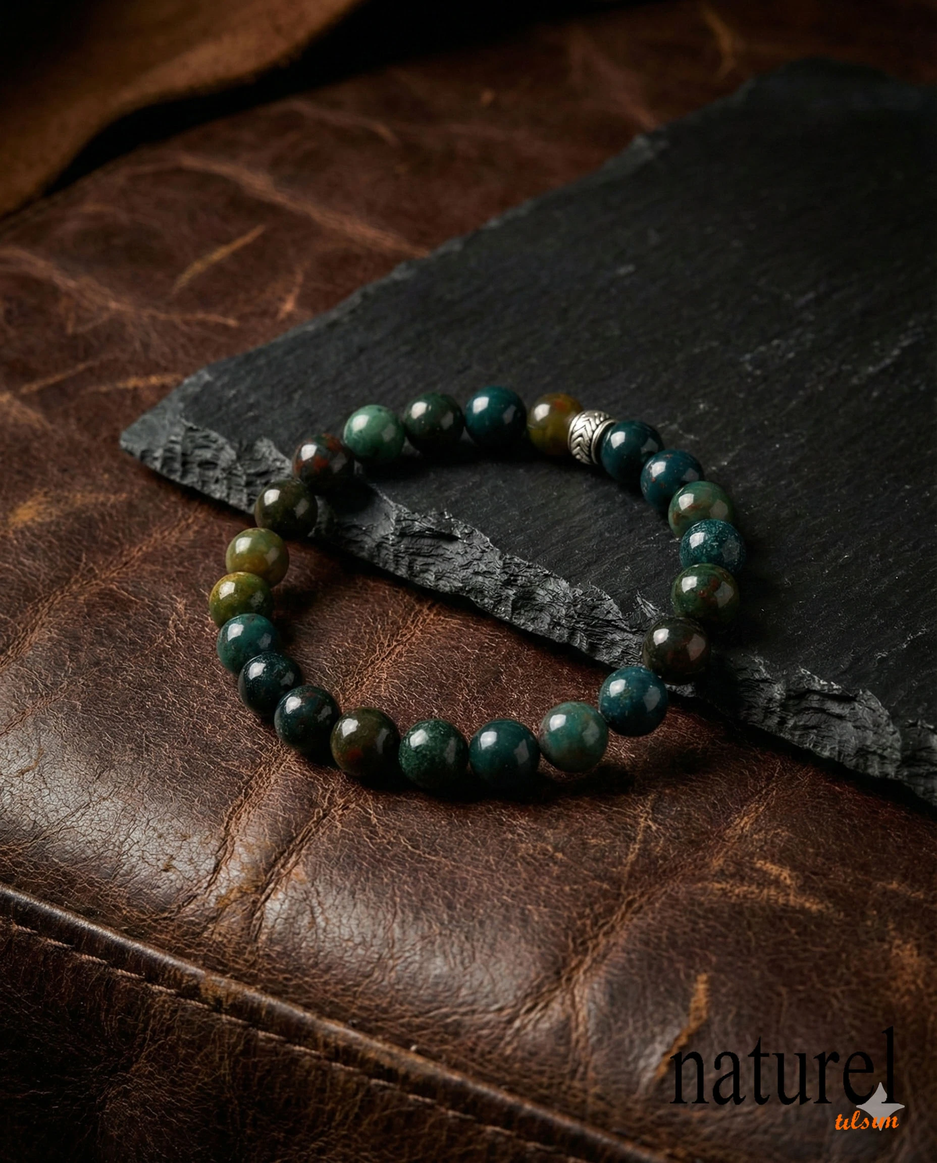 Kan Taşı 8mm Doğal Taş Unisex Bileklik