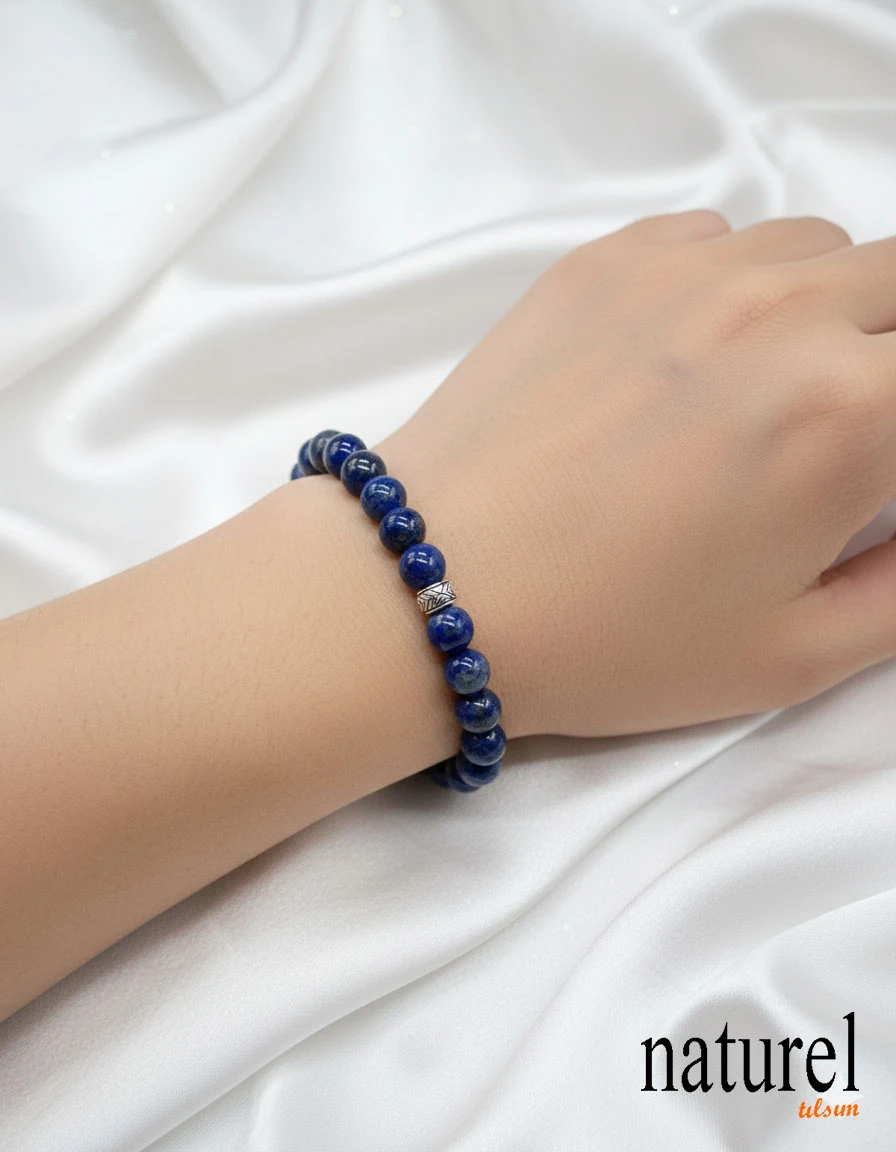 Lapis Lazuli 8mm Doğal Taş Unisex Bileklik