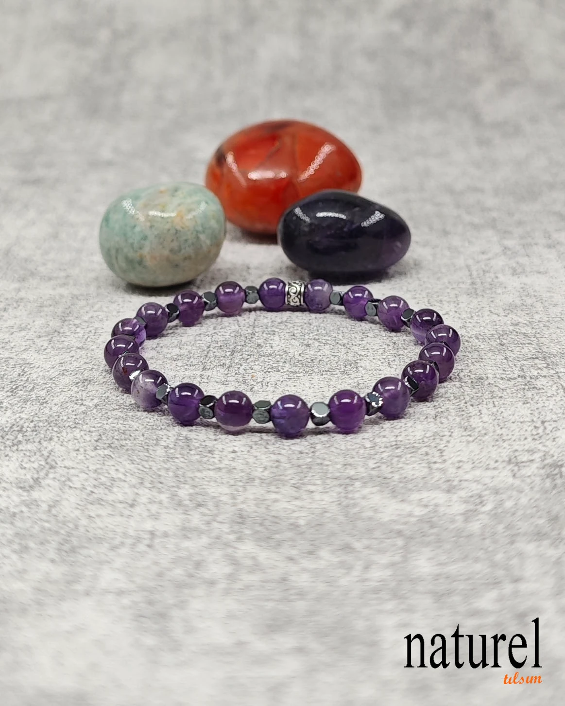 Ametist 6mm Doğal Taş Bileklik