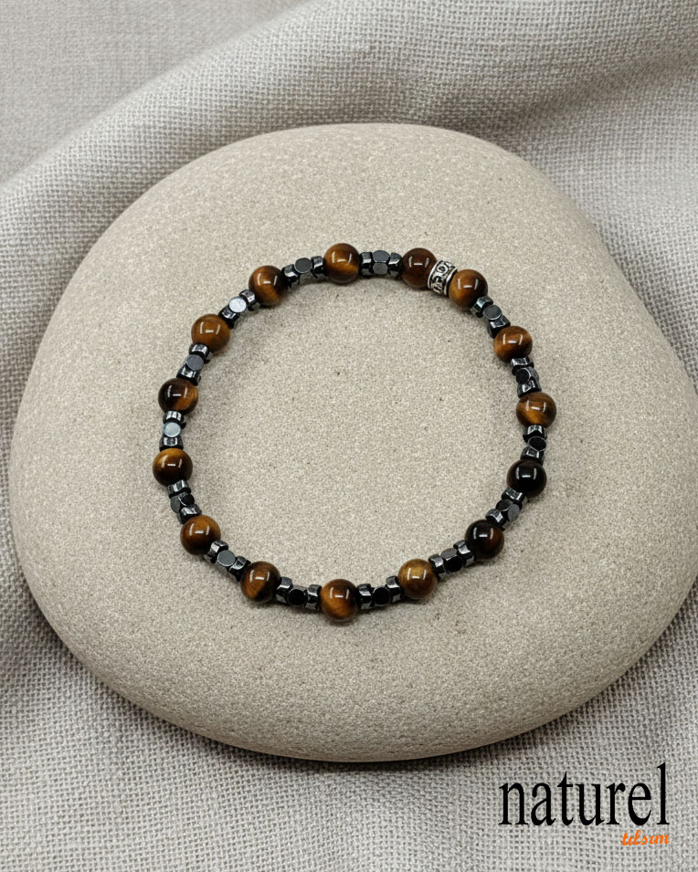  Kaplan Gözü 6mm Doğal Taş Bileklik