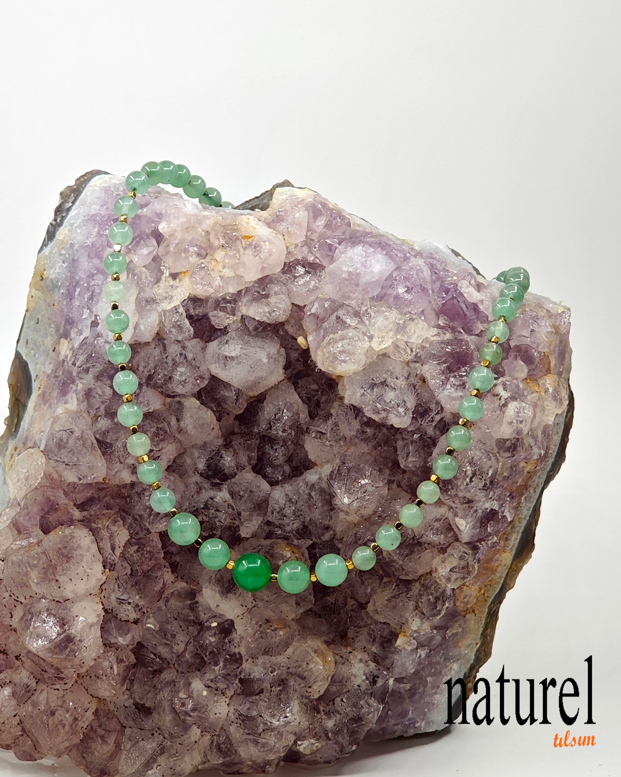 Aventurin Doğal Taş Choker Kolye