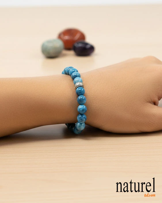 Apatit 8mm Doğal Taş Unisex Bileklik