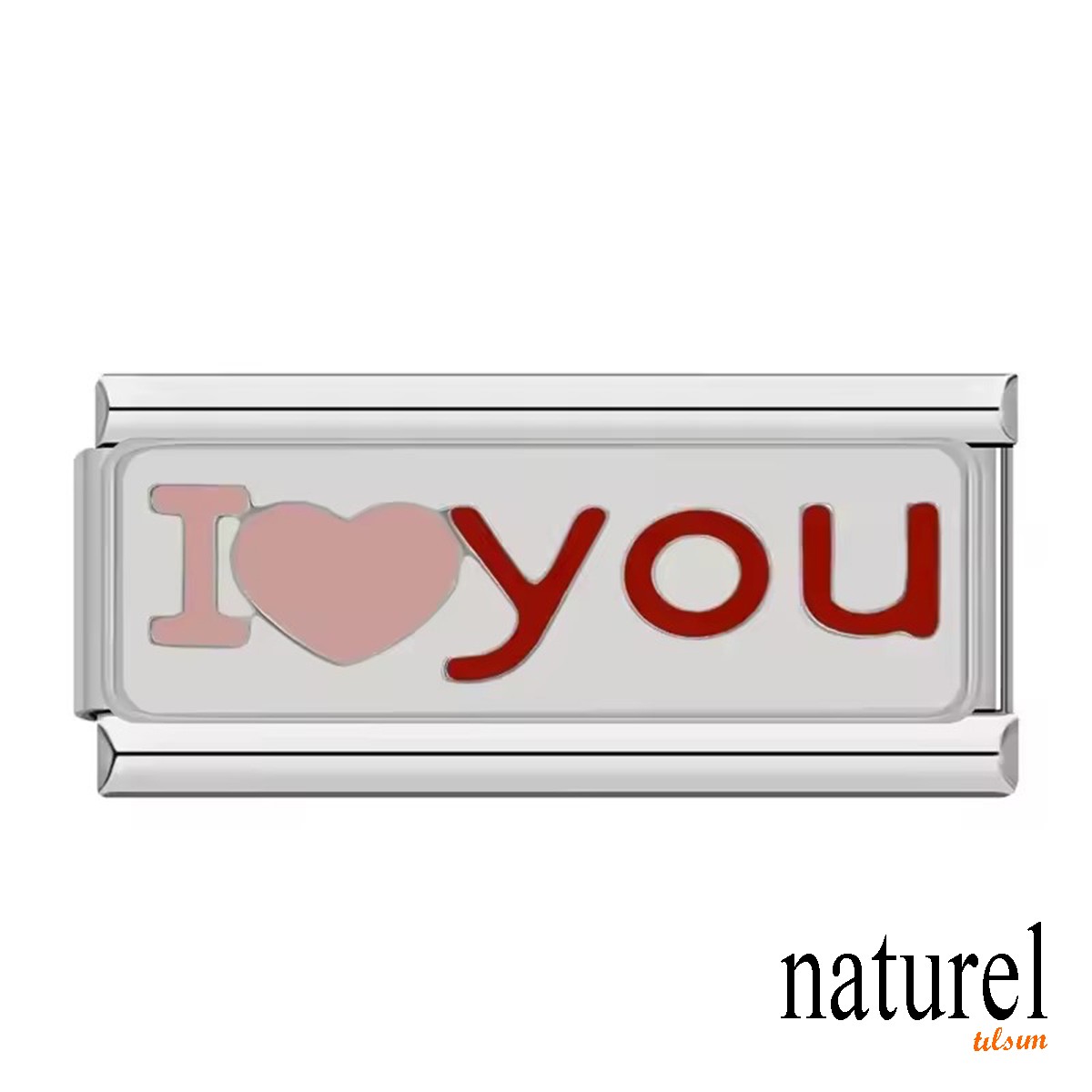İtalyan Paslanmaz Çelik 9mm I Love You Charm