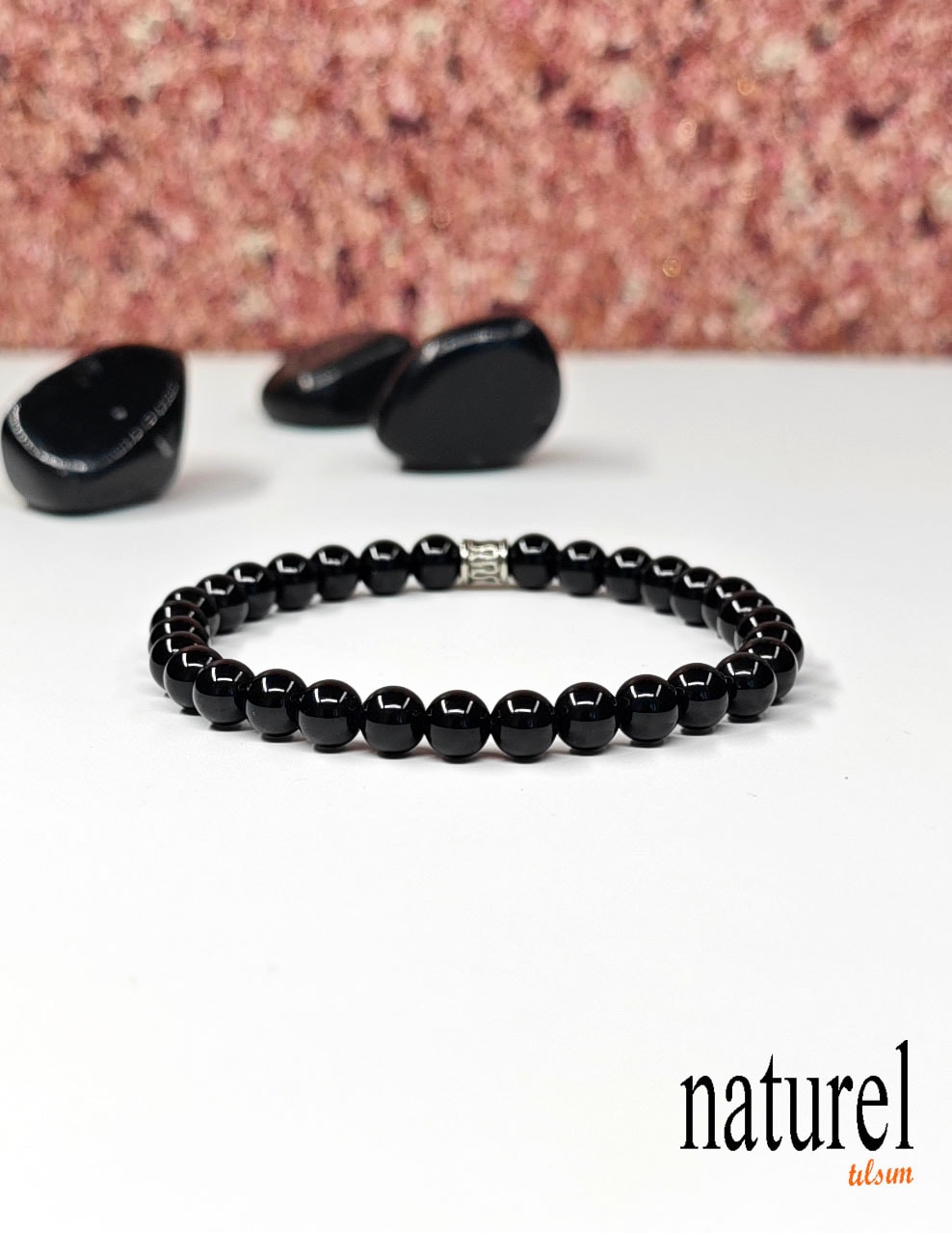 Oni̇ks 6mm Doğal Taş Unisex Bileklik 