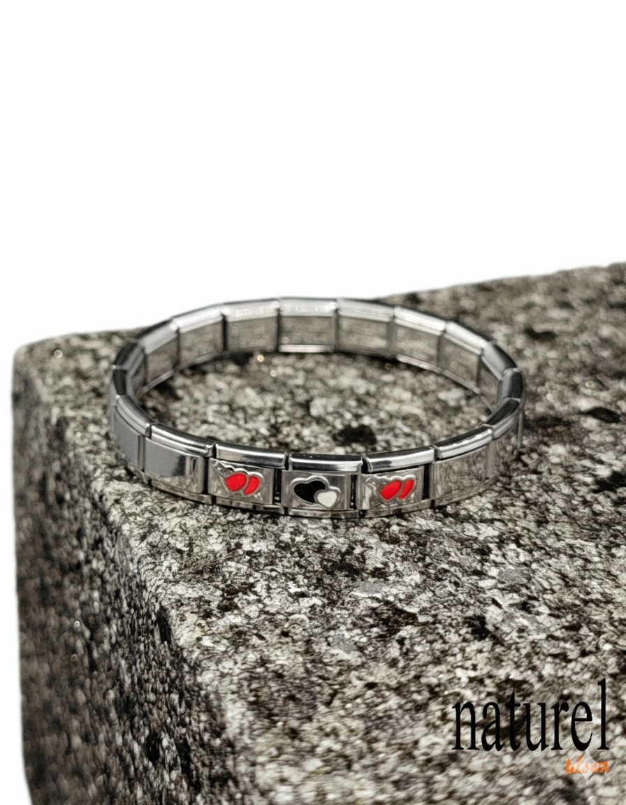 Unisex İtalyan Charm Bileklik Paslanmaz Çelik Bileklik