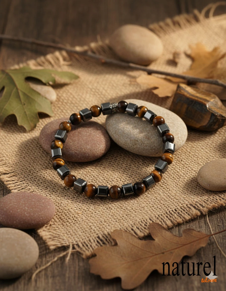 Kaplan Gözü 6mm Doğal Taş Bileklik