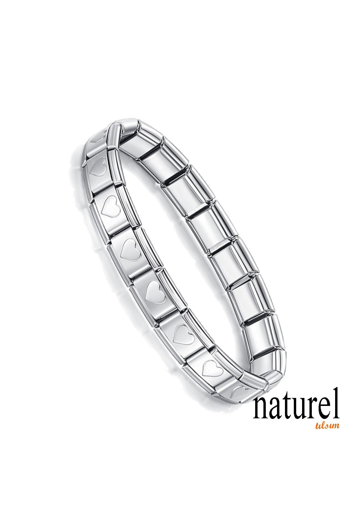 İtalyan Charm Çelik Kalp Unisex Bileklik