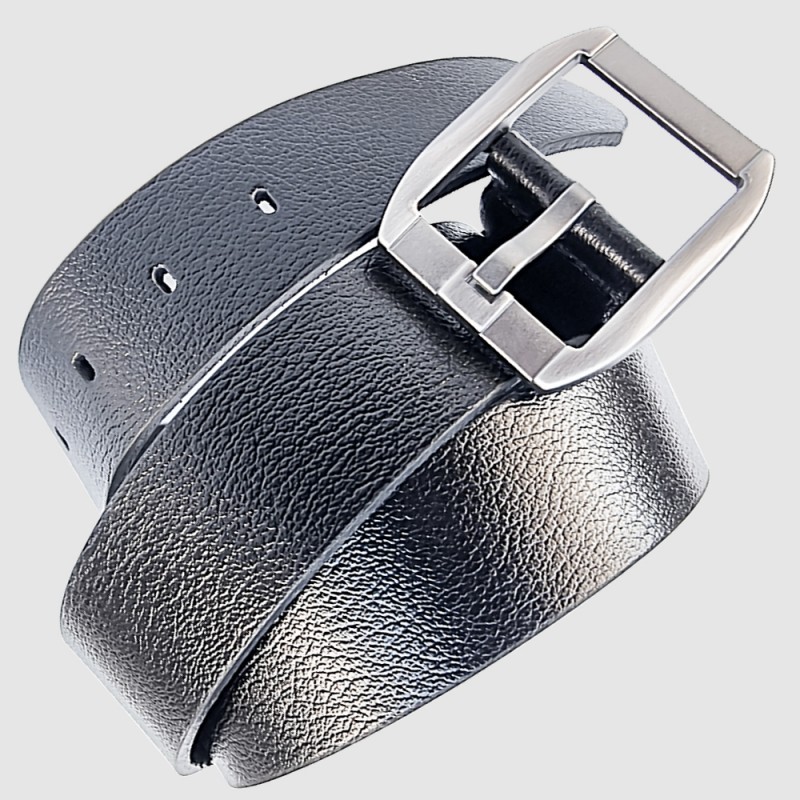 %100 Hakika Deri Kemer Erkek Spor Siyah 4 cm (Metal Köprü) / RS1077 Siyah (Bison)