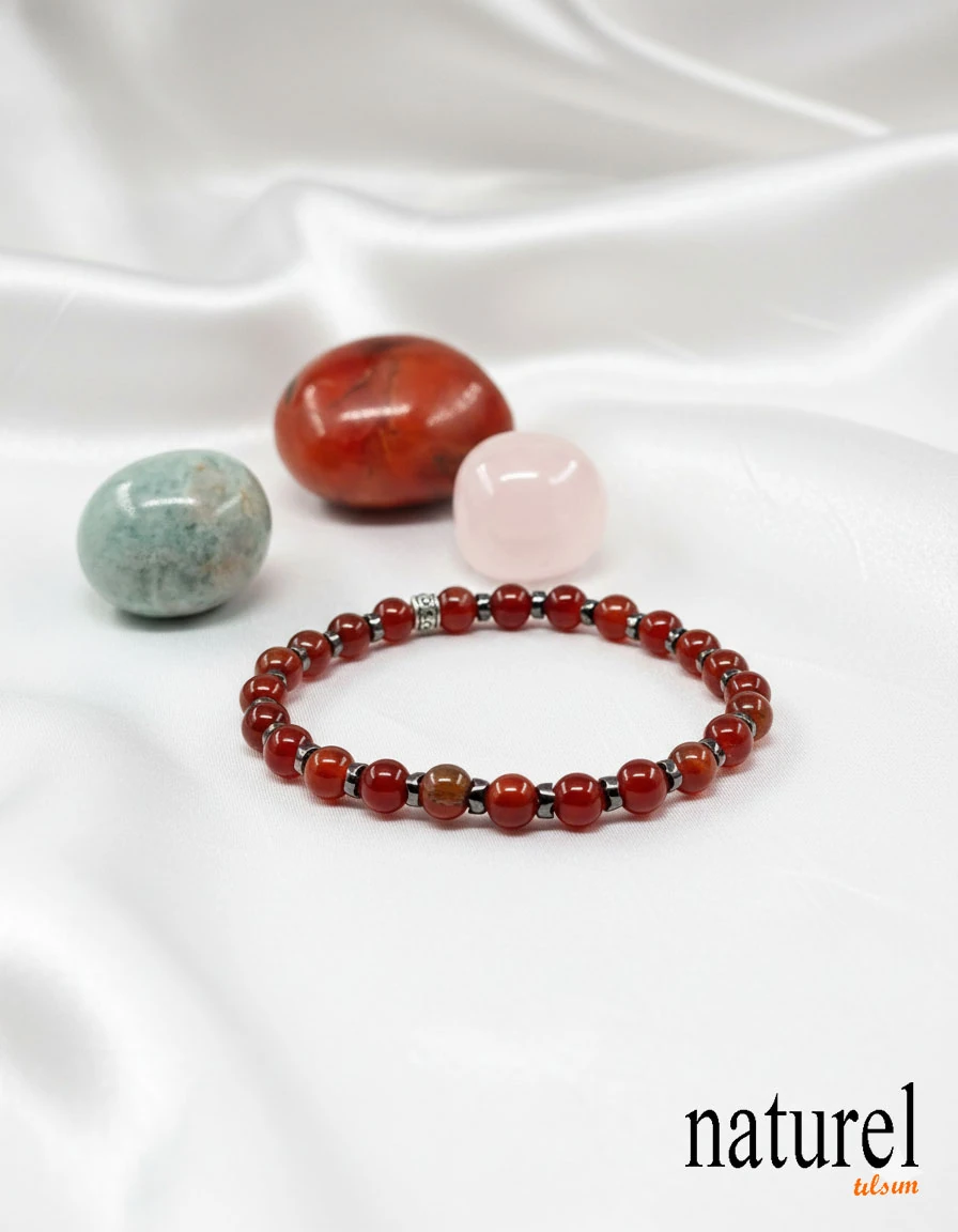  Akik 6mm Doğal Taş Bileklik