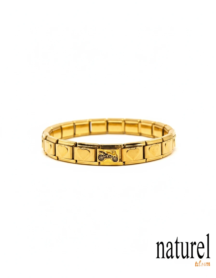 Unisex İtalyan Charm Gold Bileklik