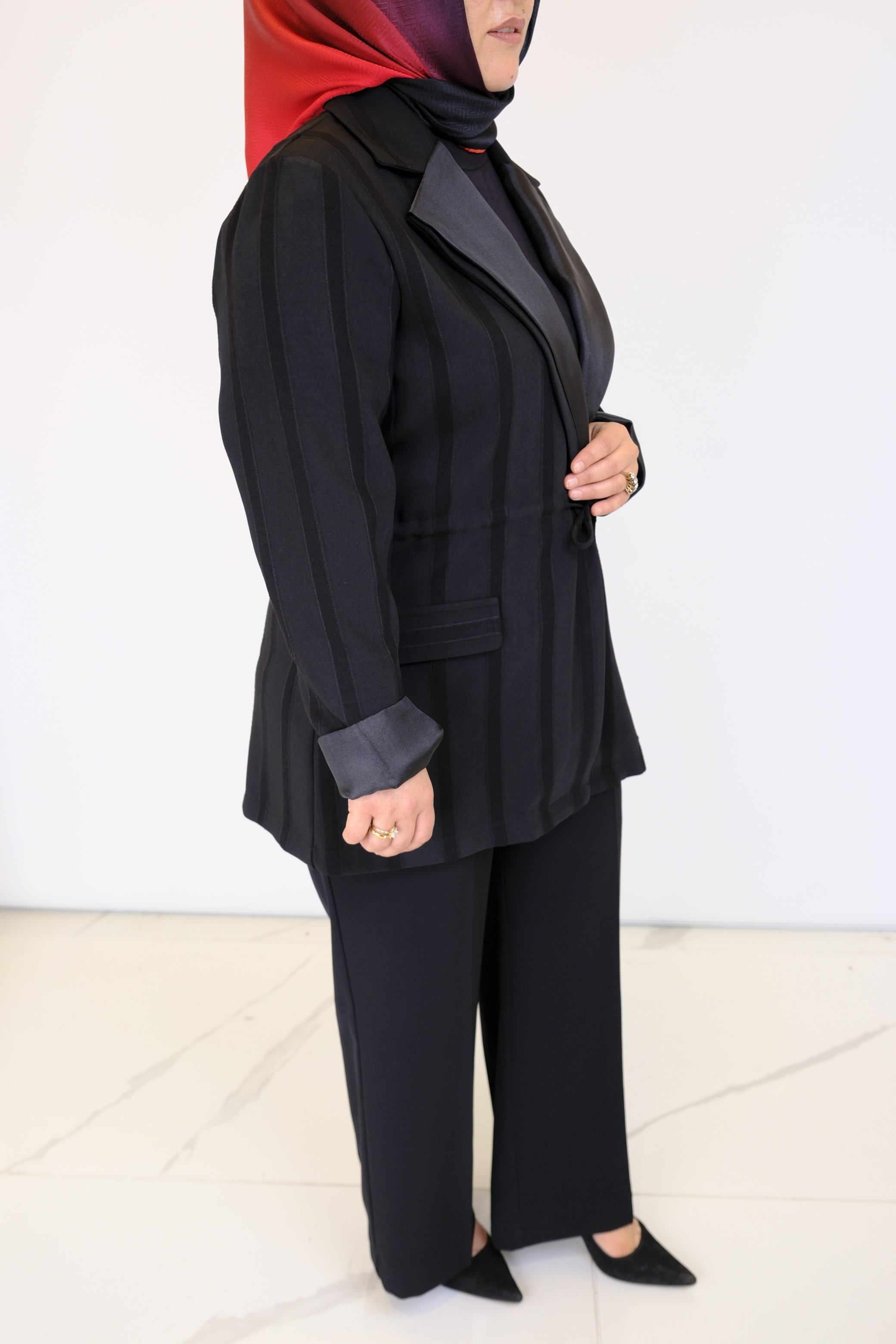 SERPİL Çizgili  Blazer Ceket
