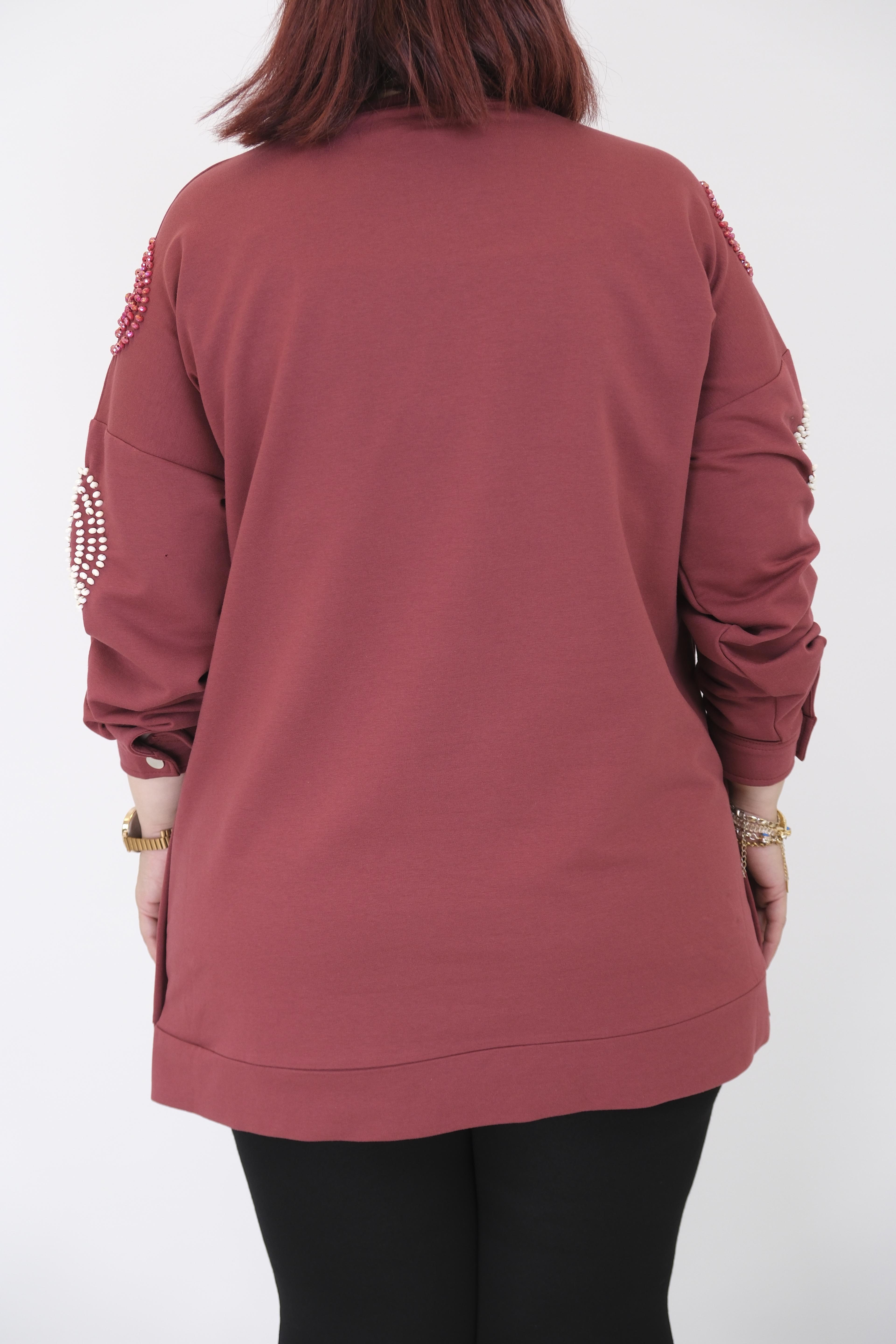MY CITY Boncuk İşlemeli Sweatshirt