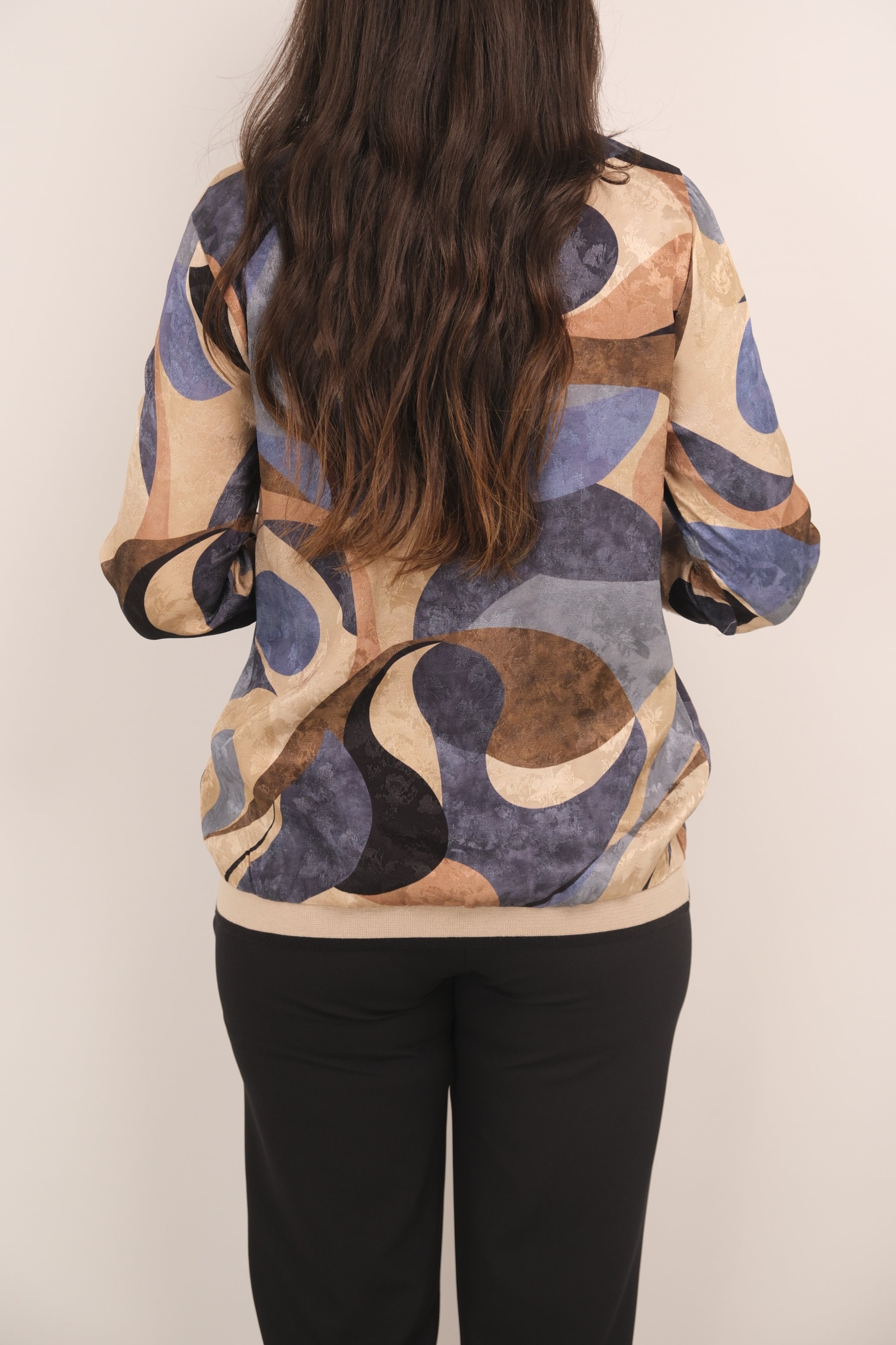 ON FASHION Desenli Ribanalı Bluz