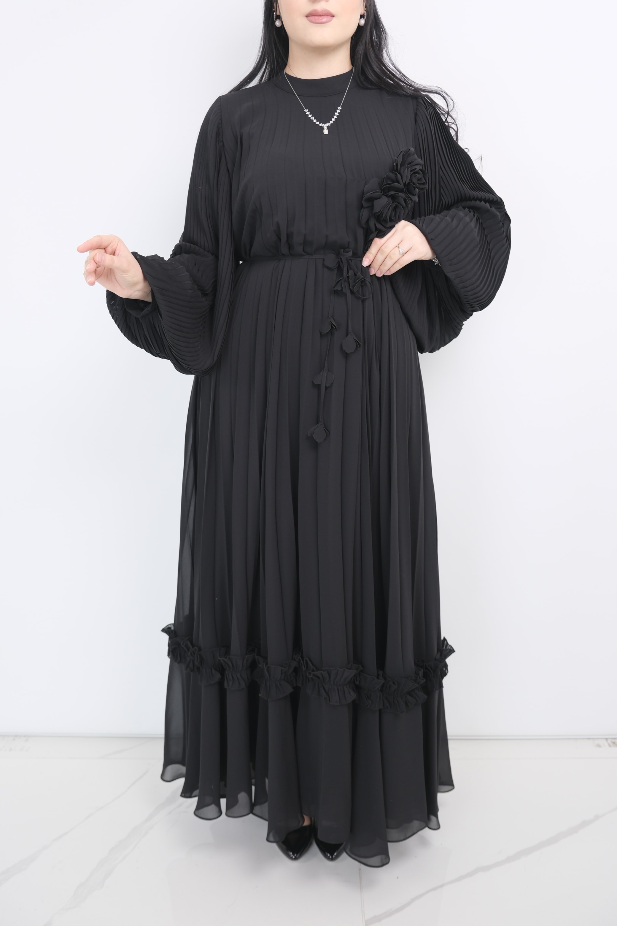 GAZZELLA Şifon Elbise  - Siyah