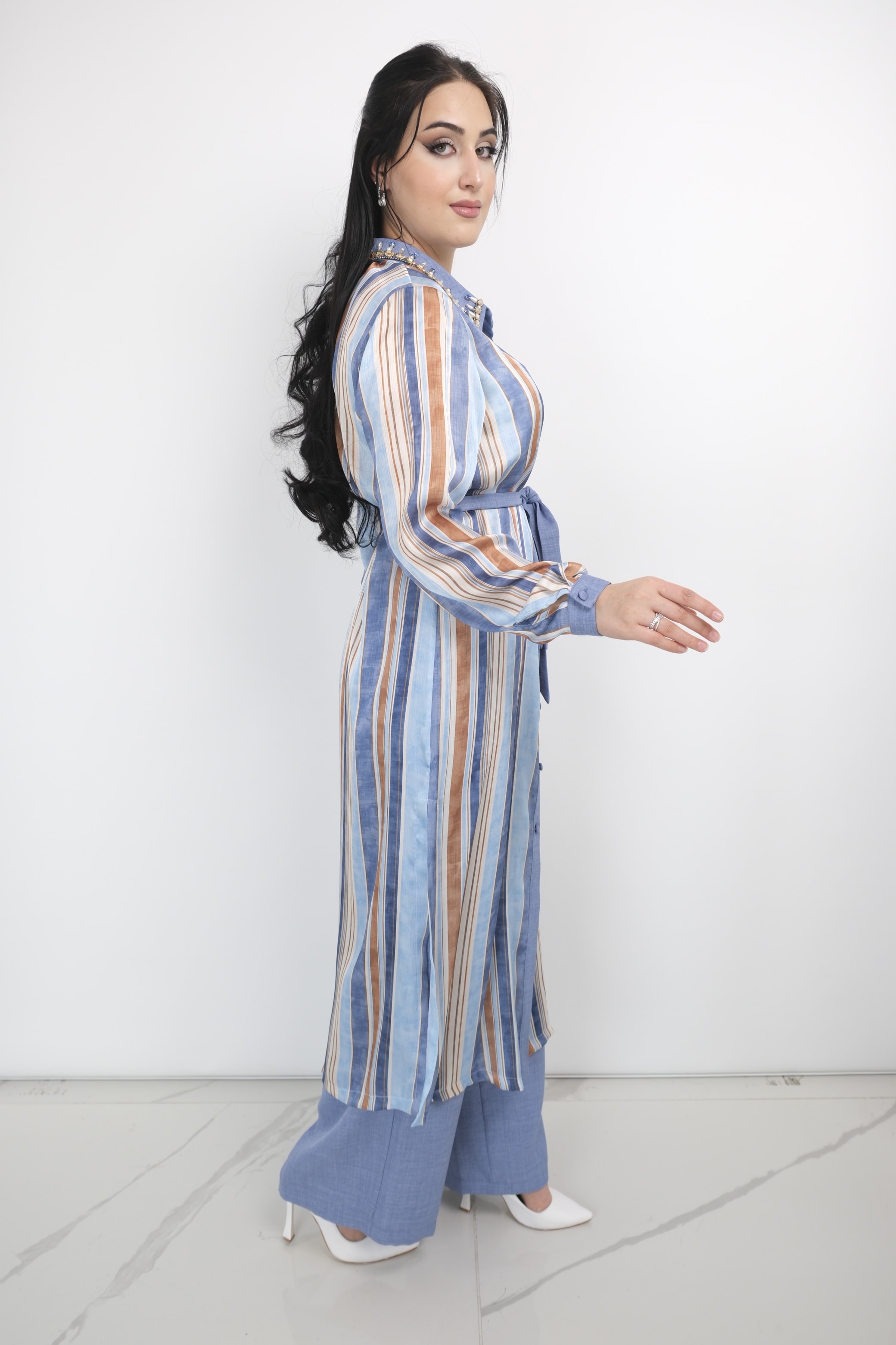 GAZZELLA Çizgili Pantolonlu Takım 