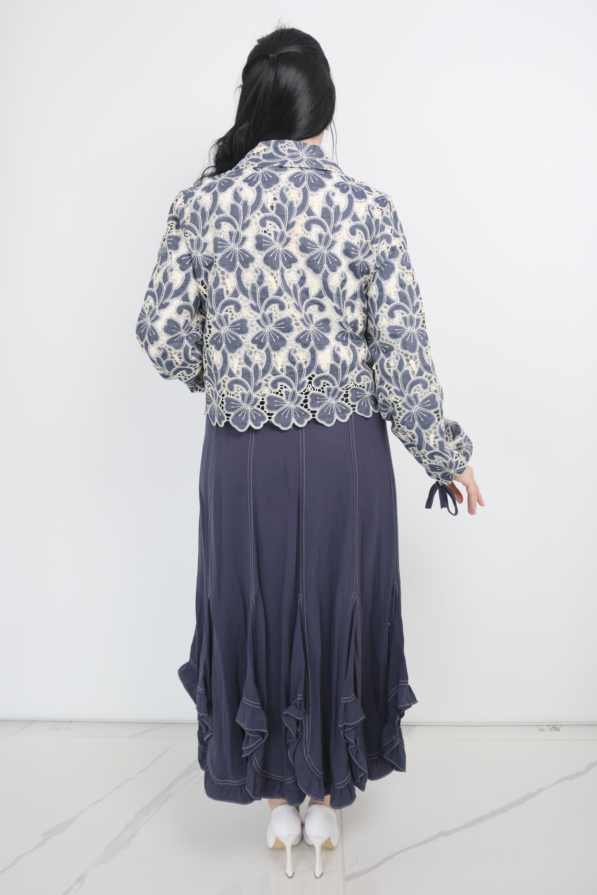 LEVİDOR Çiçek Desenli Etekli Takım