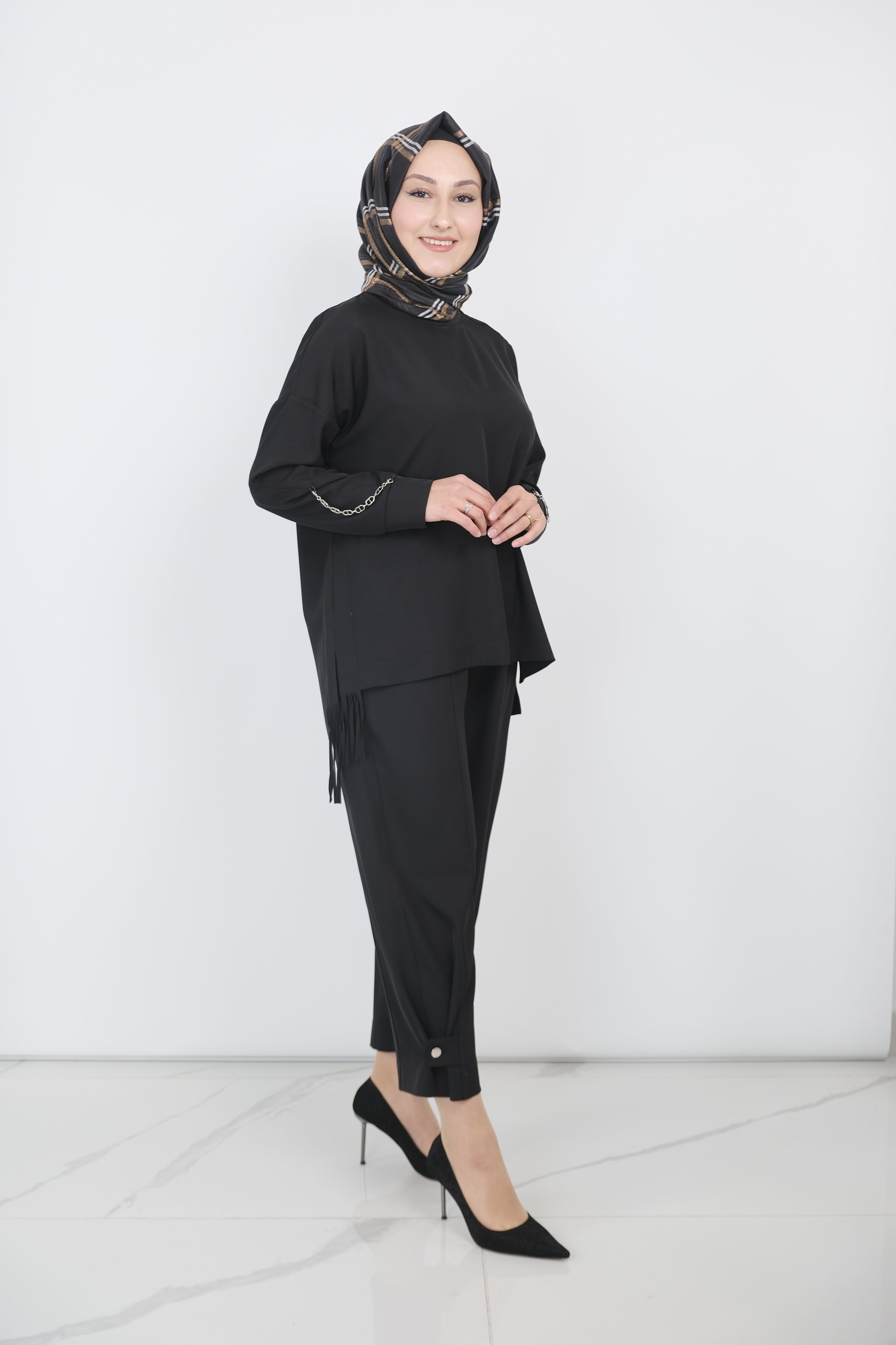 YUSUF ÖZDEMİR Şalvar Takım - Siyah