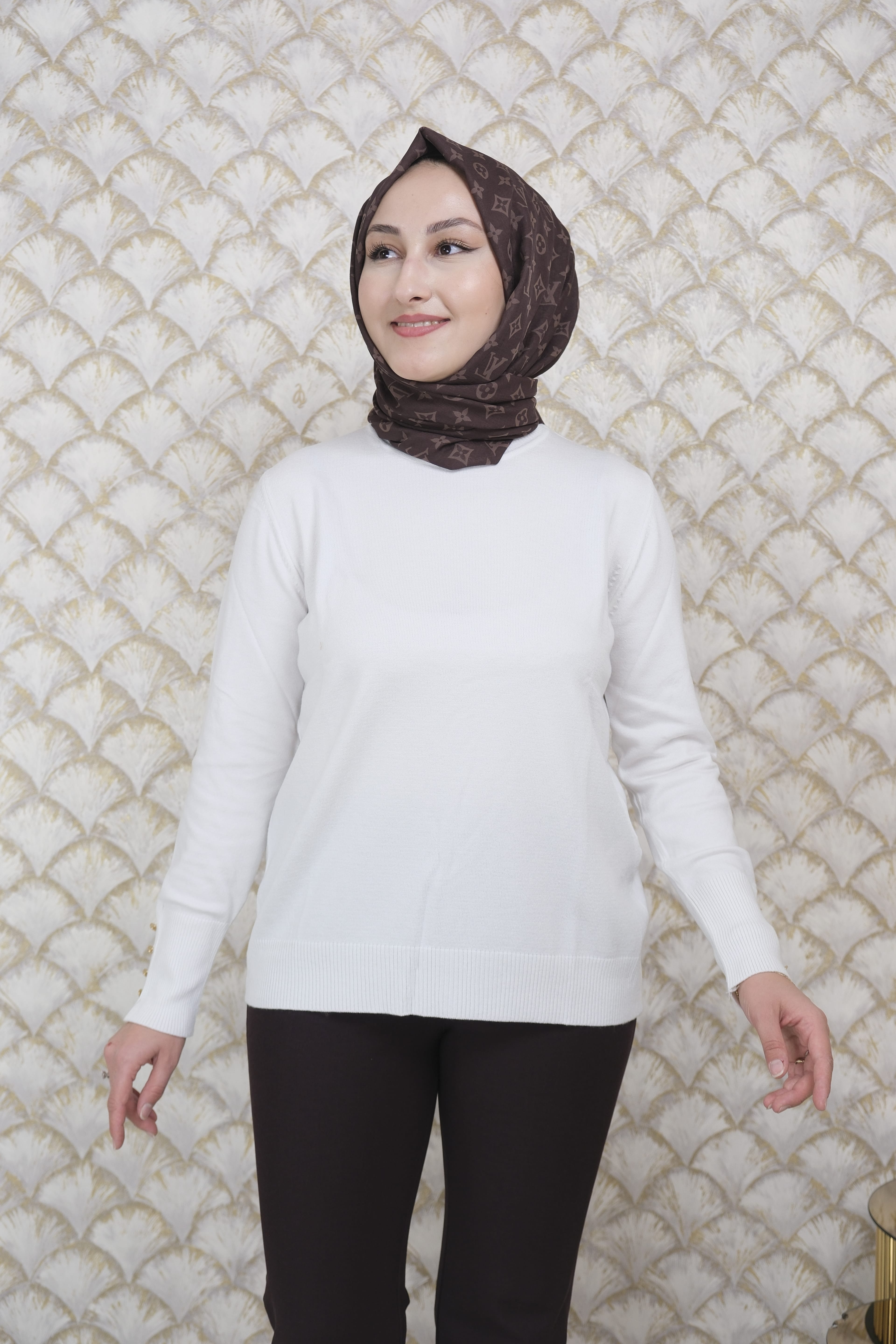 ON FASHION Dik Yaka Basic Kazak - Ekru