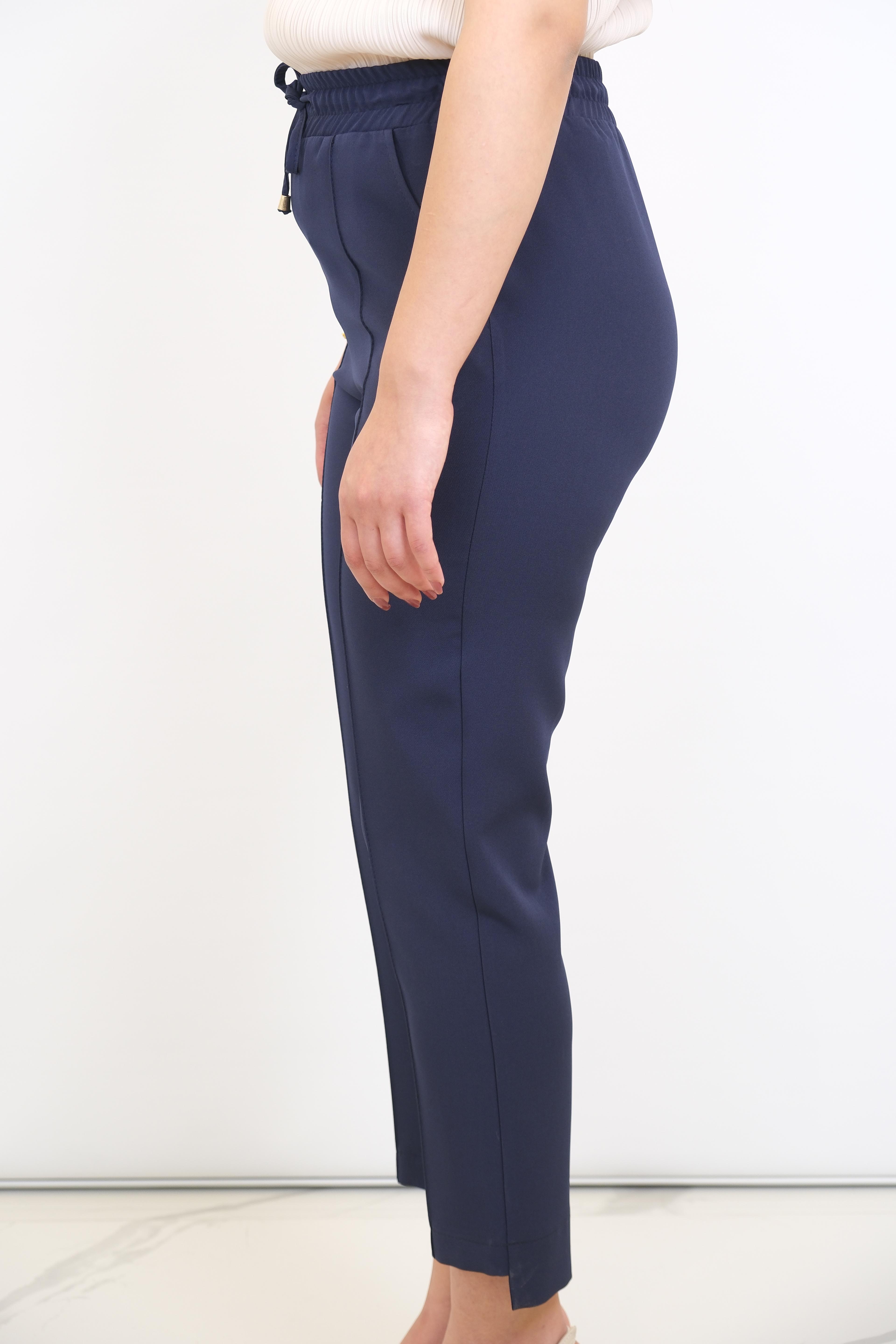ON FASHION Beli Lastikli Önü Çimalı Pantolon 