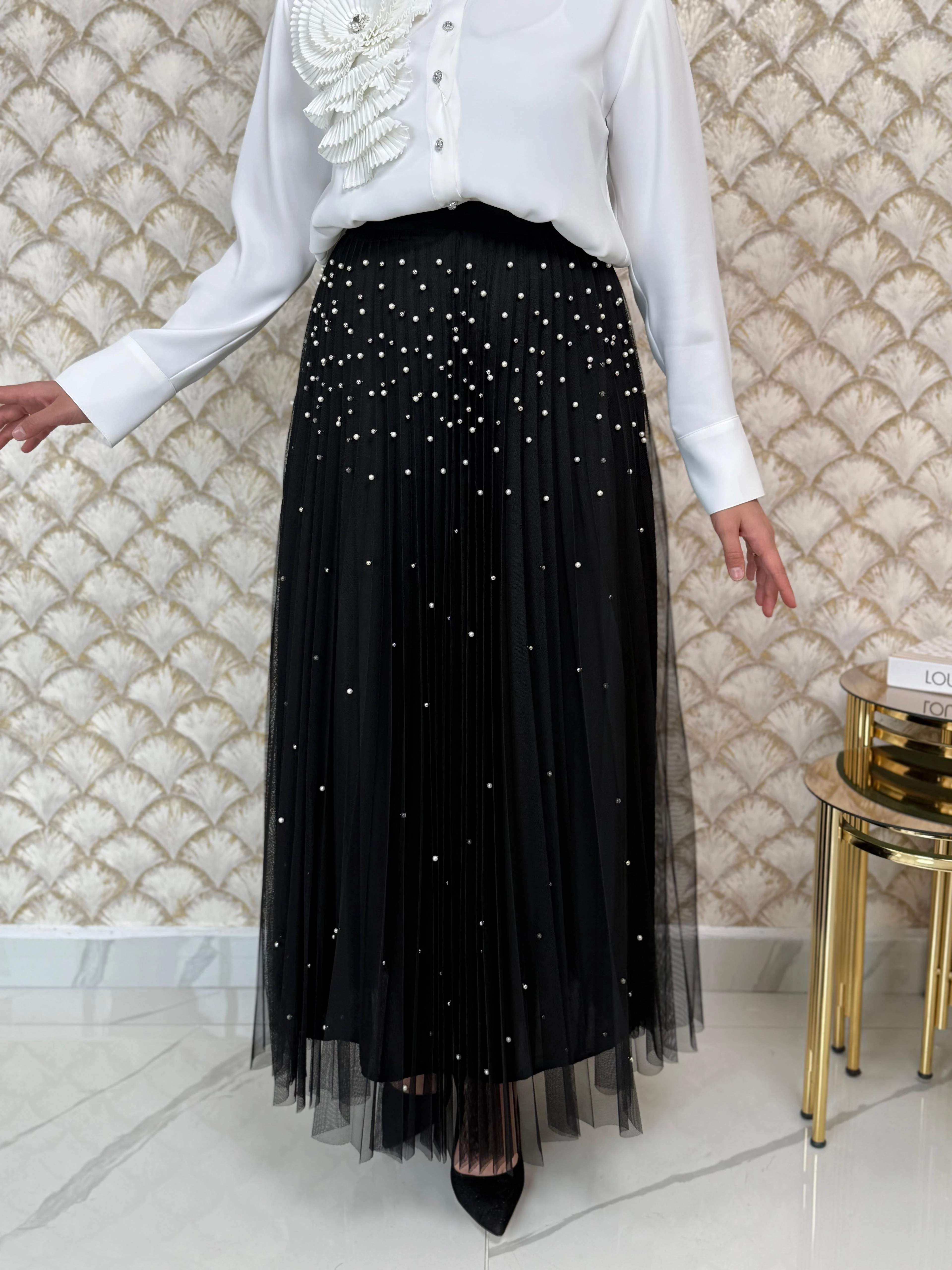 MODAİLGİ  Piliseli İncili Etek 