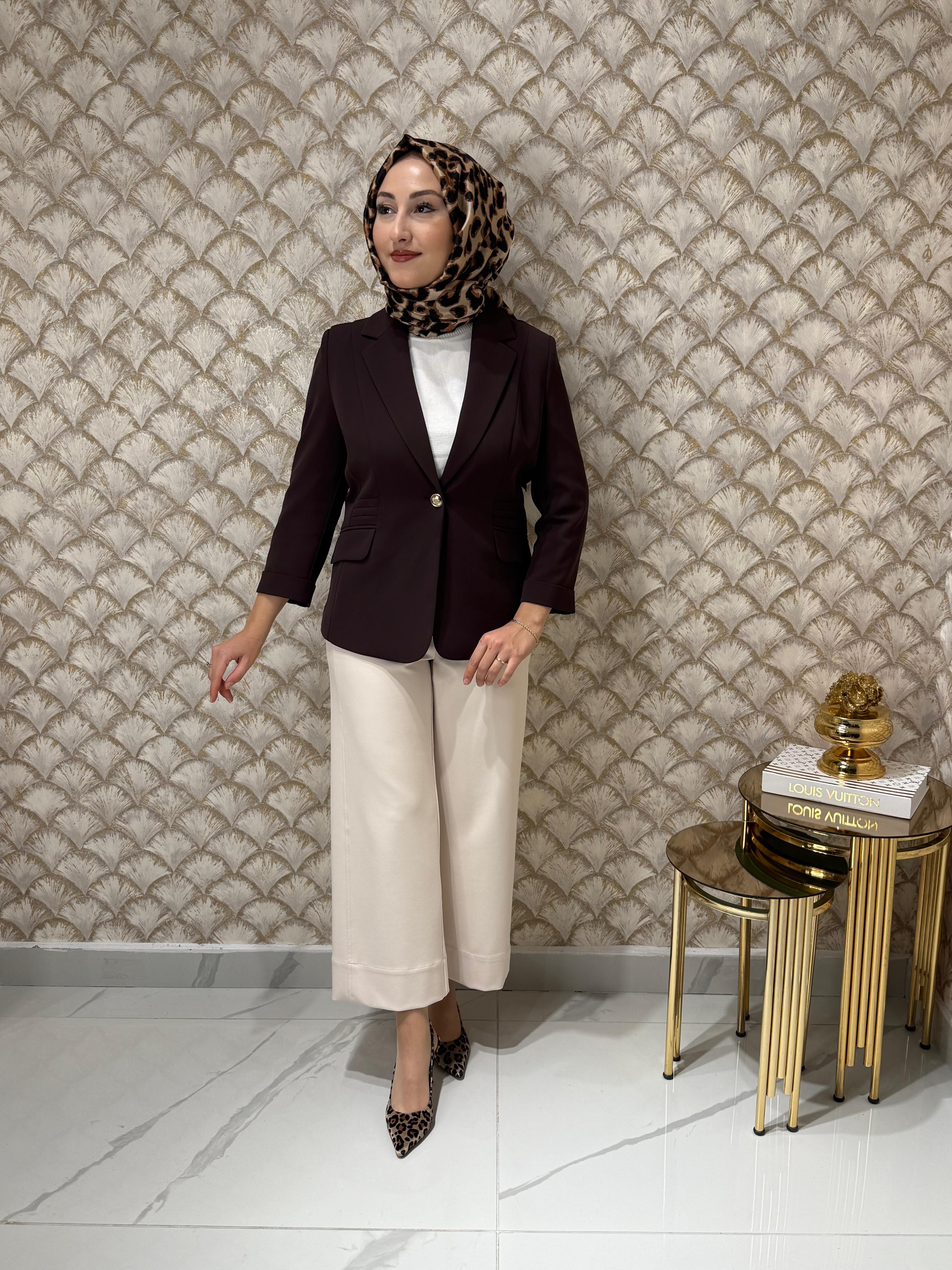 EKOL Kapak Cepli Duble Kol Ceket 