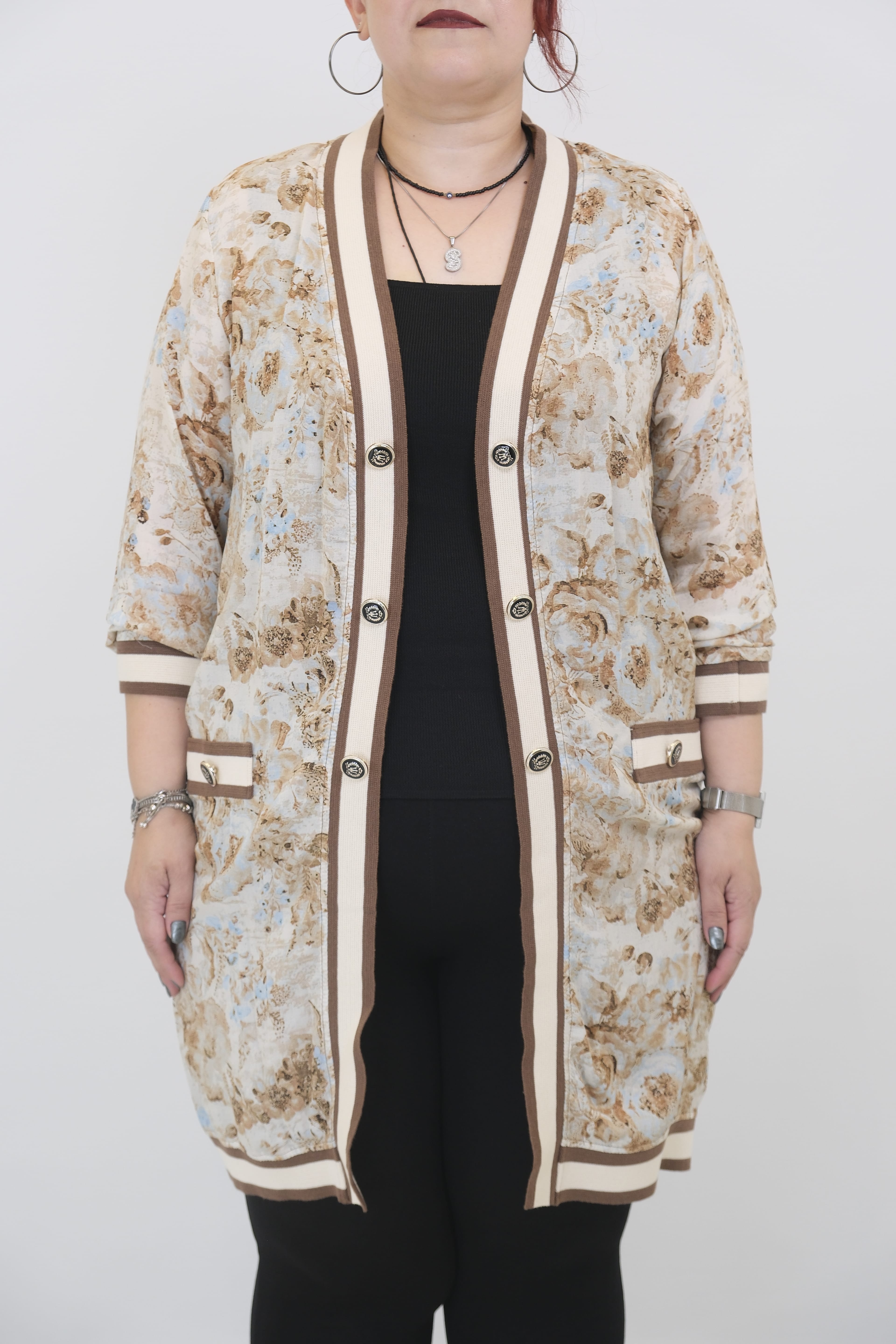 ON FASHION Desenli Yazlık Hırka  - Mavi