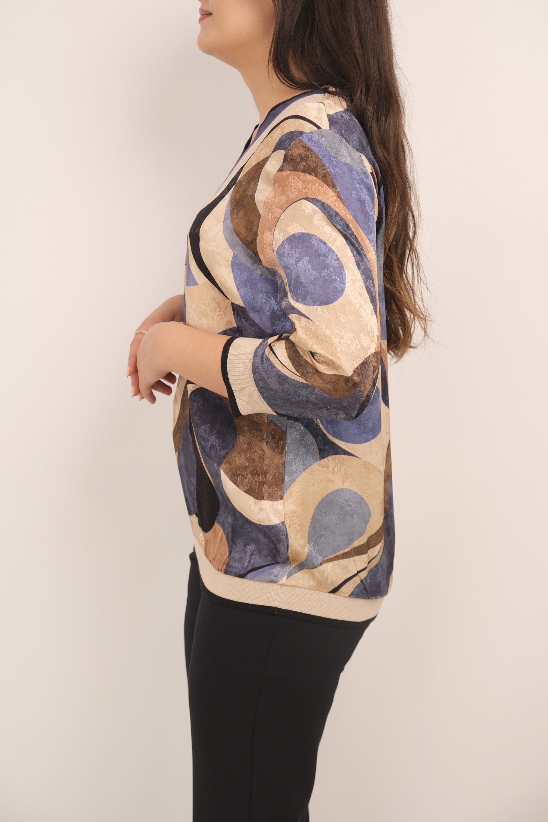 ON FASHION Desenli Ribanalı Bluz