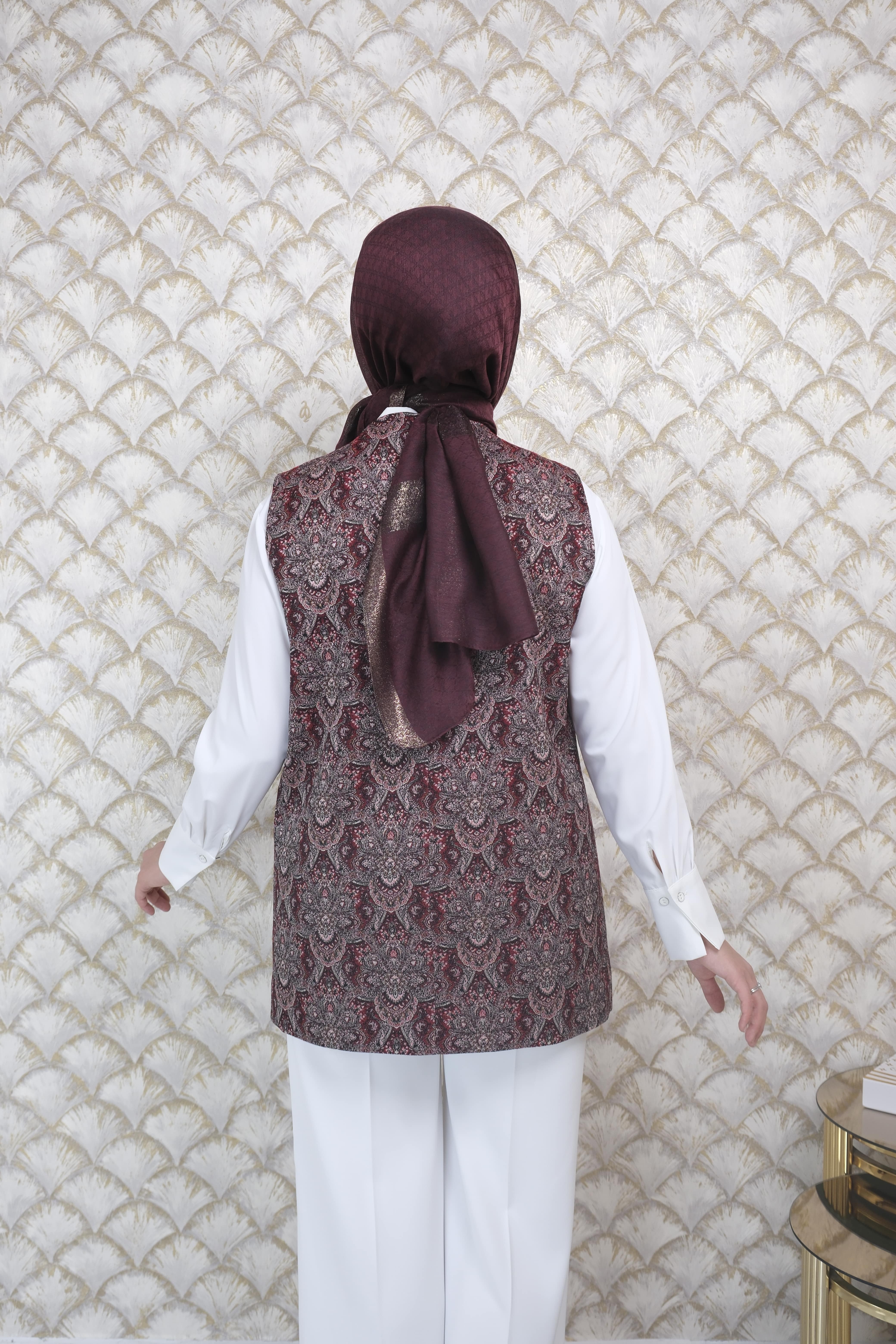 MODAİLGİ Deri Kumaş Garnili Yelek